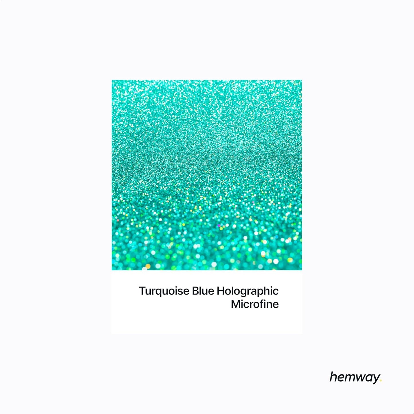 Hemway Polyurethane & Epoxy Resin Glitter 100g / 3.5oz Metallic Crystal Flake Additive for Flooring Jewelry Tumblers Glass Pigment - Microfine (1/256" 0.004" 0.1mm) - Turquoise Blue Holographic