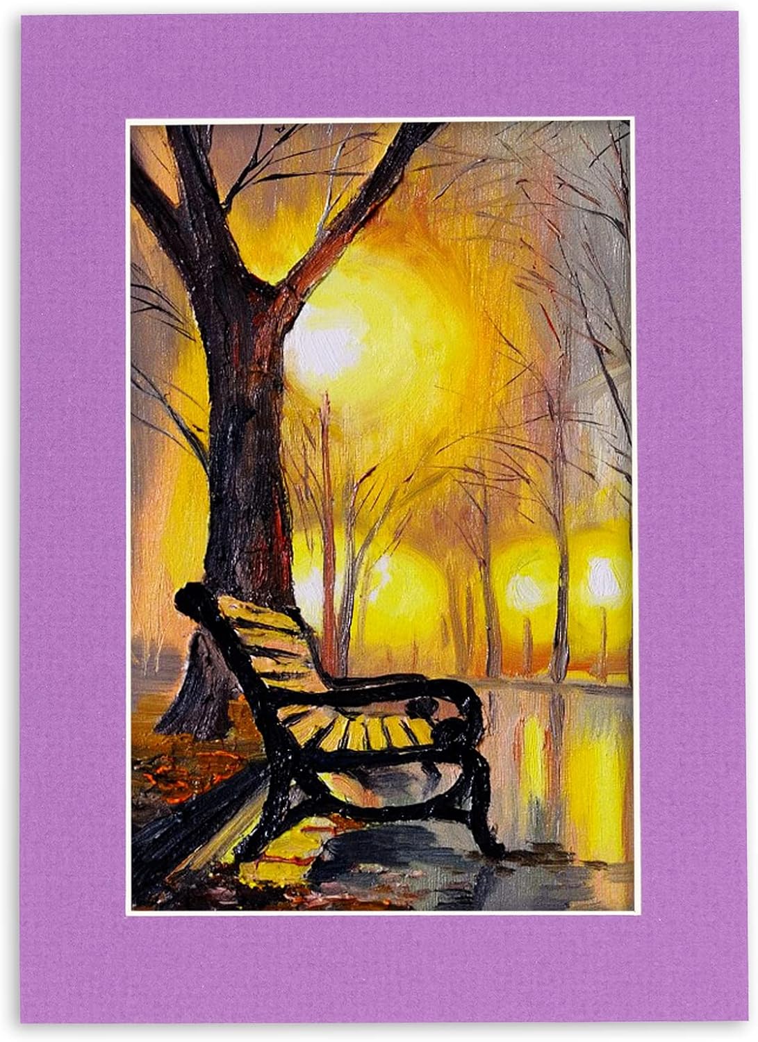Poster Palooza 8.5x11 Mat Bevel Cut for 7x9 Photos - Acid Free Dark Purple Precut Matboard - For Pictures, Photos, Framing - 4-ply Thickness