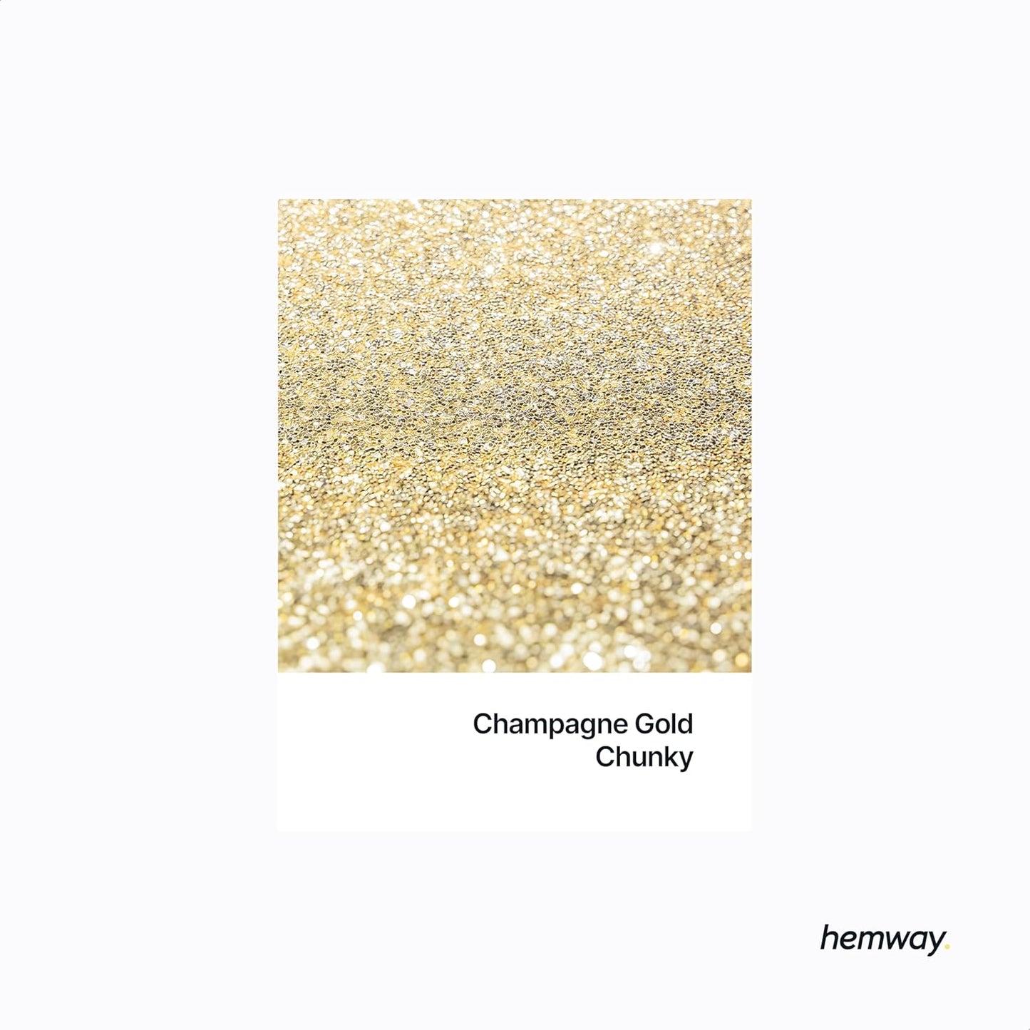 Hemway Polyurethane & Epoxy Resin Glitter 100g / 3.5oz Metallic Crystal Flake Additive for Flooring Jewelry Tumblers Glass Pigment - Chunky (1/40" 0.025" 0.6mm) - Champagne Gold