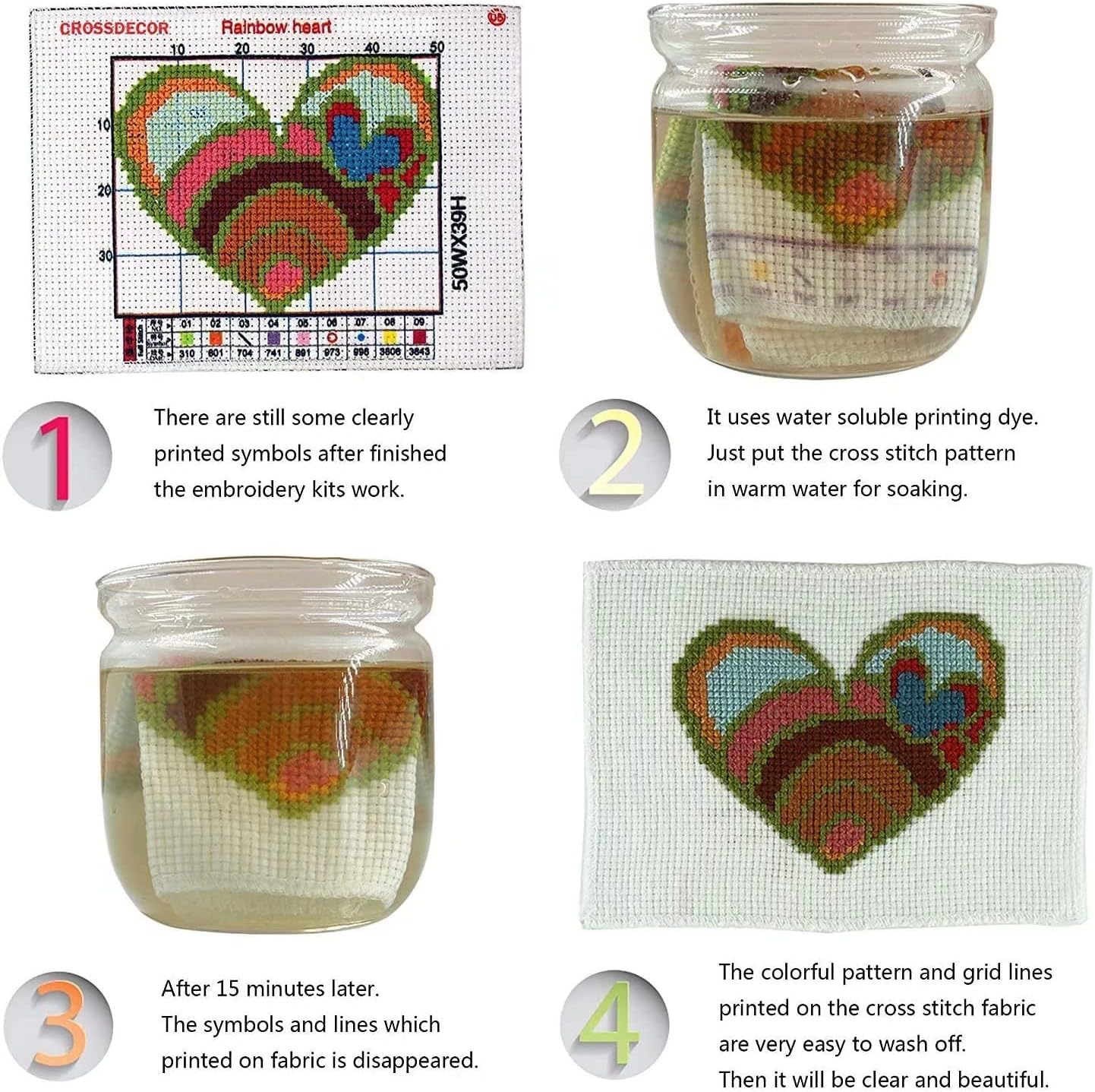 CROSSDECOR Cross Stitch Kits for Beginners DIY Crossstitching Preprinted kits Pattern Needlepoint Embroidery Craft Kits 14CT 2 Strands-11×20.5 inch，Gift (yellow)