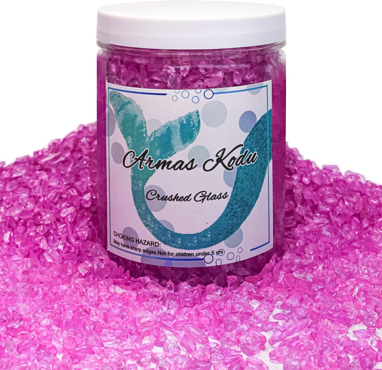 Crushed Glass for Resin Art - 3-6mm Purple, 1.5lb | Broken Glass Pieces for Crafts, Vase Filler & Decorative Stones