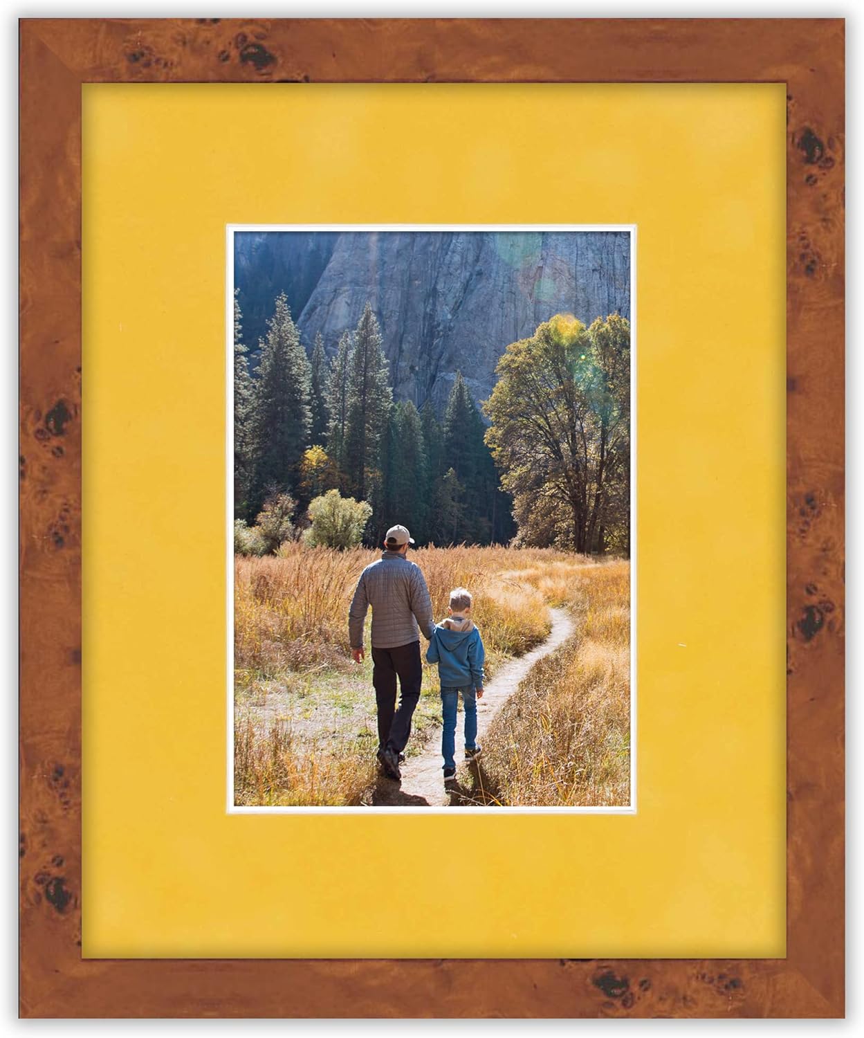 8x10 Mat Bevel Cut for 5x8 Photos - Acid Free Sunrise Yellow Suede Precut Matboard - For Pictures, Photos, Framing - 4-ply Thickness