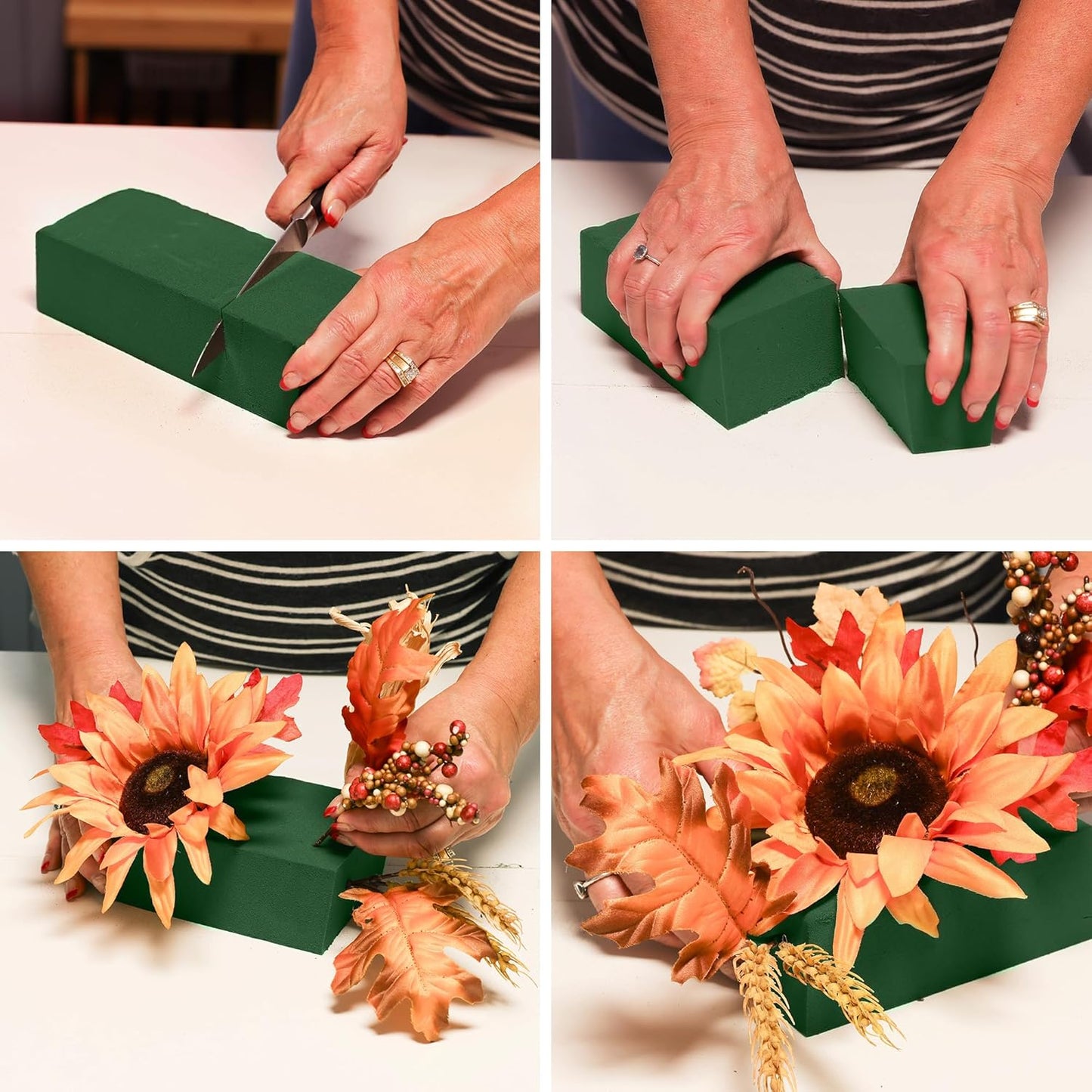 Mindful Design 6-Pack Floral Foam Blocks Dry & Wet for Fresh and Artificial Flowers, 7.8” L x 3.5” W x 2.4” H – Ideal for Weddings, Birthdays, Home, Office, and Garden Decor