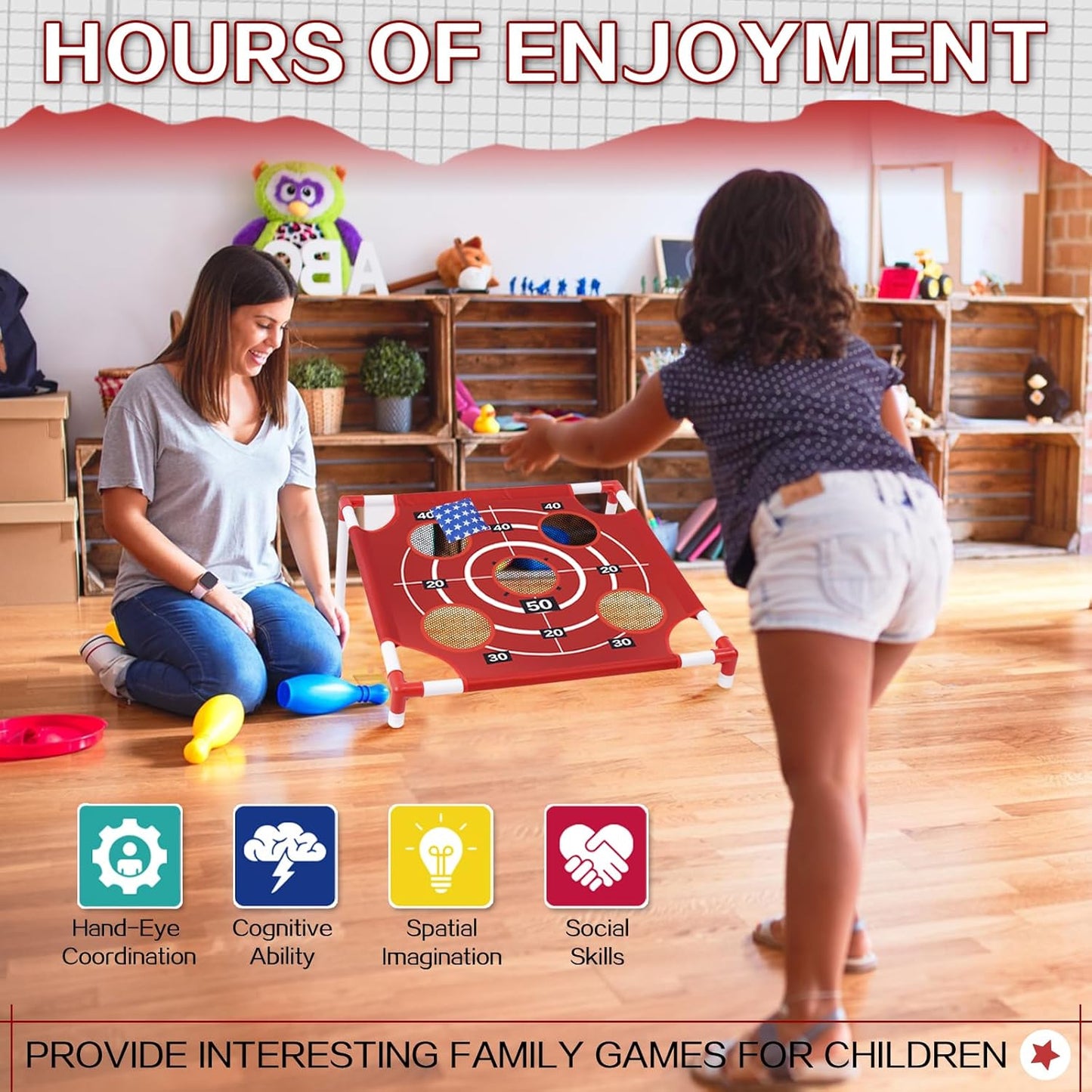 Outdoor Games Bean Bag Toss Games for Kids and Adults, Yard Lawn Games with Carry Bag, Great for Backyard, Camping, Beach