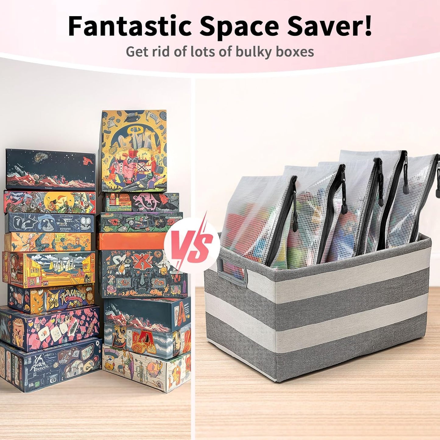 Umriox Zipper Pouch, 16.9x12.4 in (12 Colors, 12 Packs), Extra Large Mesh Bags, Waterproof Zipper Pouches for Office Supplies, Puzzles, Board Game Storage & Cross Stitch Projects