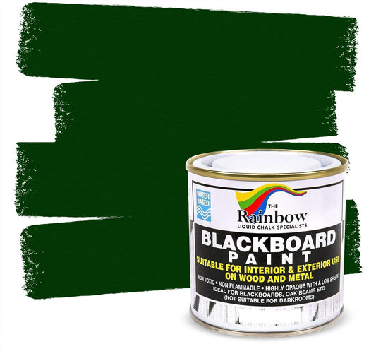 Chalkboard Blackboard Paint - Brush on Wood, Metal, Glass, Wall, Plaster Boards Sign, Frame or Any Surface. Use with Chalk Pen Wet Erase, Non-Toxic - Matte Finish [Green] - (8.5oz Cover 32 sf)