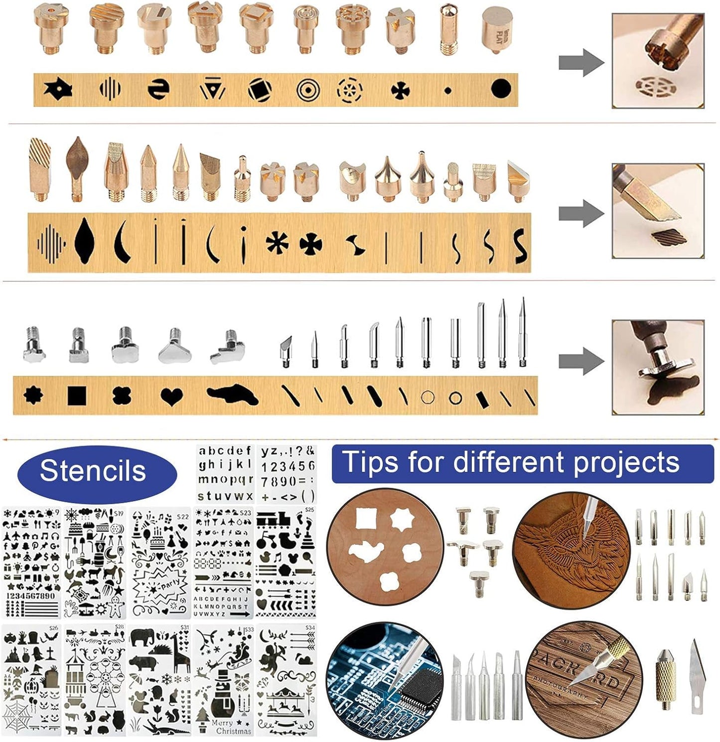 112PCS Calegency Wood Burning Kit-Wood Burning Tool Set with Digital LCD Display Pyrography Pen Adjustable Temperature and Embossing/Carving/Soldering/Engraving Tips for Wooden Crafts