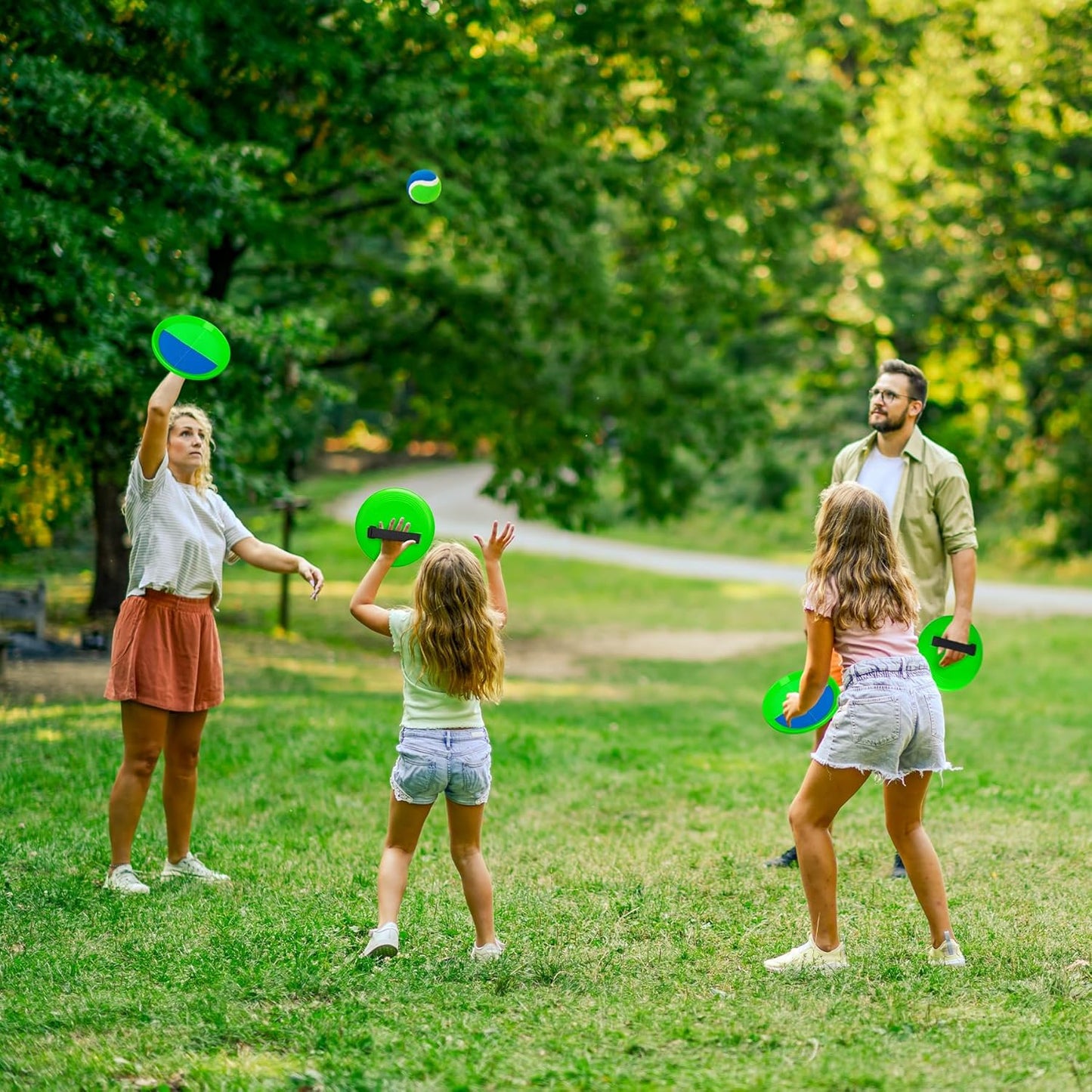 PlayZap Toss and Catch Ball Set Upgraded - Kids Baseball Toys Sturdy PVC for Family Games - Water-Resistant Great for Beach Pool Yard Outdoor - Gift for 3 4 5 6 7 8 9 10 11 12+ Years Old Boys Girls