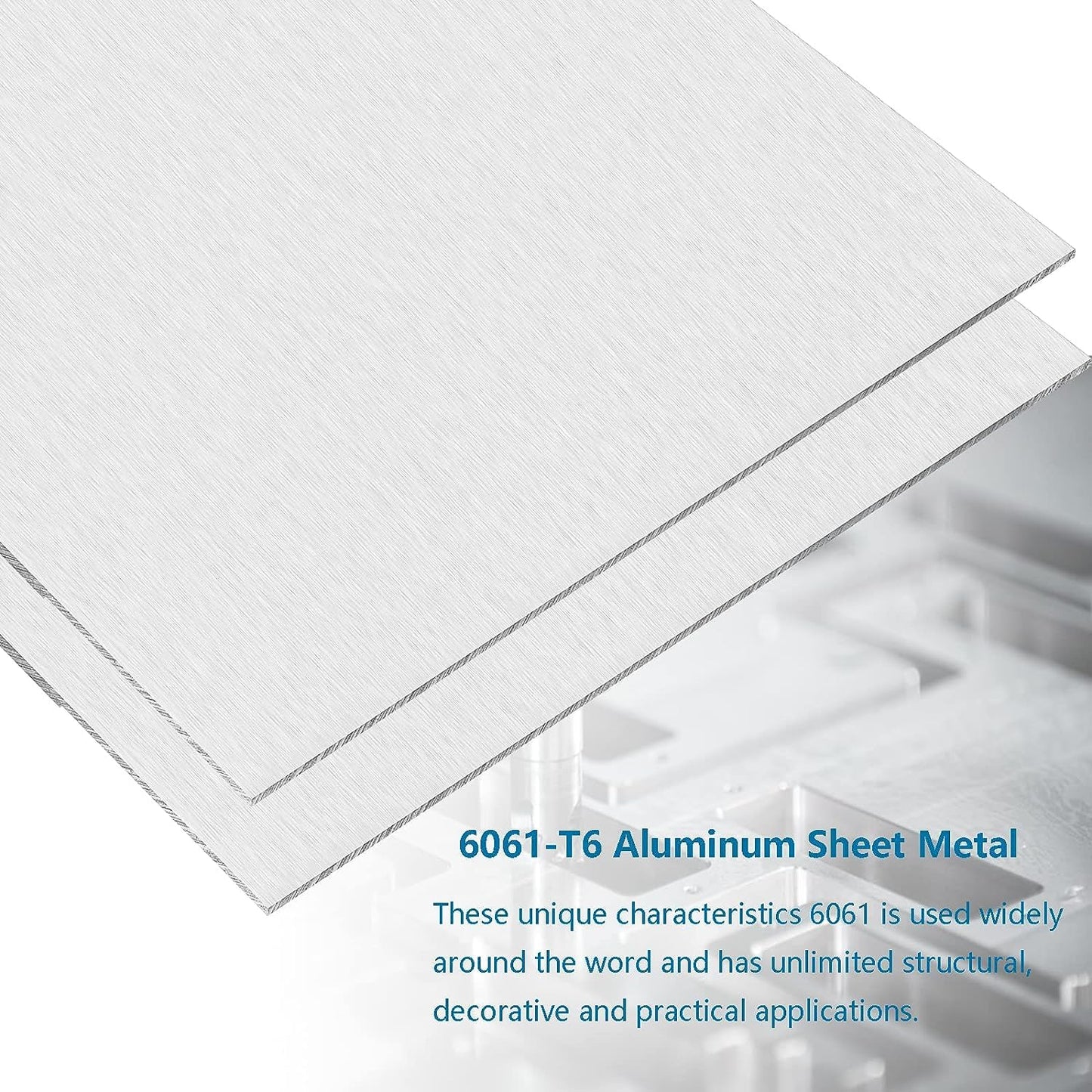 6061 Aluminum Sheet Plate, 12" x 16" x 1/4" Thickness Heavy Duty Aluminum Sheets Plates with Protective Film, Rectangle Aluminum Plate Solid Metal Sheet Plate for DIY Projects Base Plate
