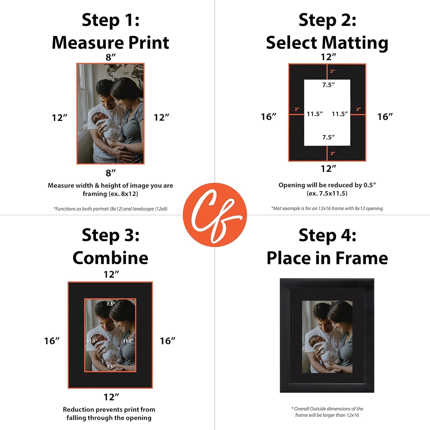 Craig Frames B221 Pre-cut Mat Board for 11x15 Print, 16x20, Smooth Black