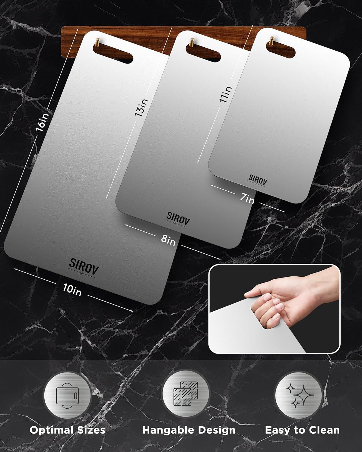 Katuchef Titanium Cutting Board for Kitchen, 100% Pure Titanium Cutting Board Food Grade,Non Toxic chopping board, Dishwasher safe, Easy to Clean Large Size, 16”x10”