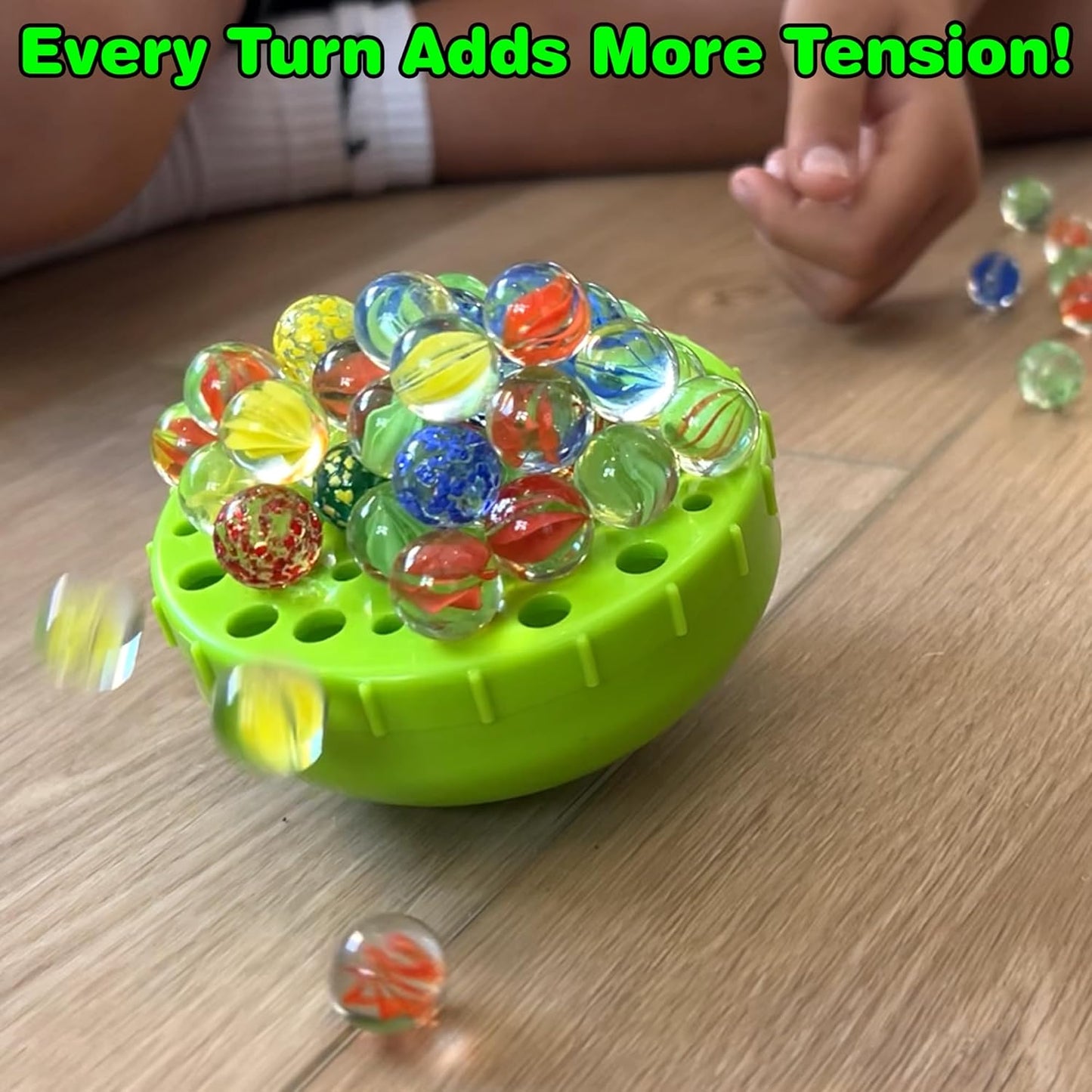 Funwares WobbleBall Marble Balance Game, 50 Marbles Included, Skill & Dexterity Games for Kids & Adults, Family Party Game for 1-4 Players, Ages 6+