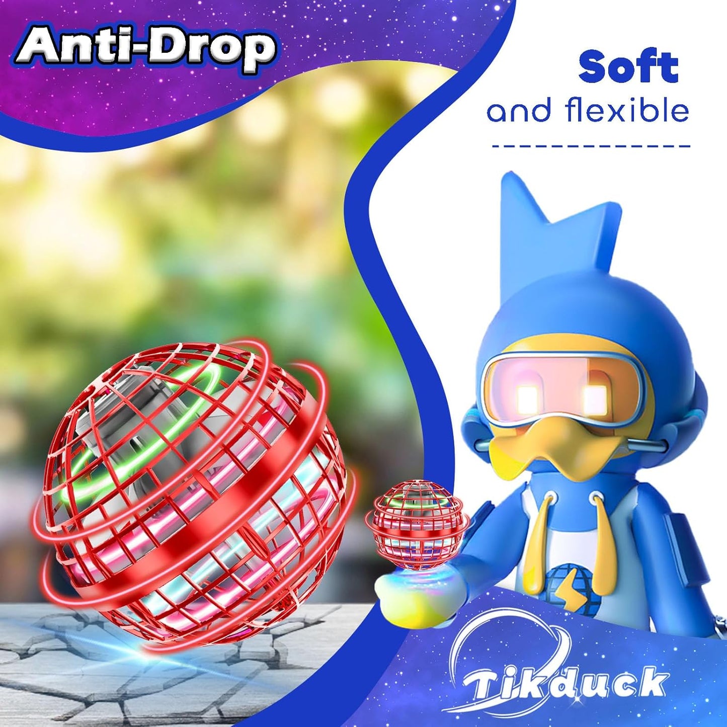 Tikduck Flying Orb Ball 2025 Toys Soaring Hover Boomerang Spinner Hand Controlled Mini Drone Cosmic Globe Spinning Kids Outdoor Fly Toy Birthday Gift Cool Stuff for Boys Girls 6 7 8 9 10+ Year Old