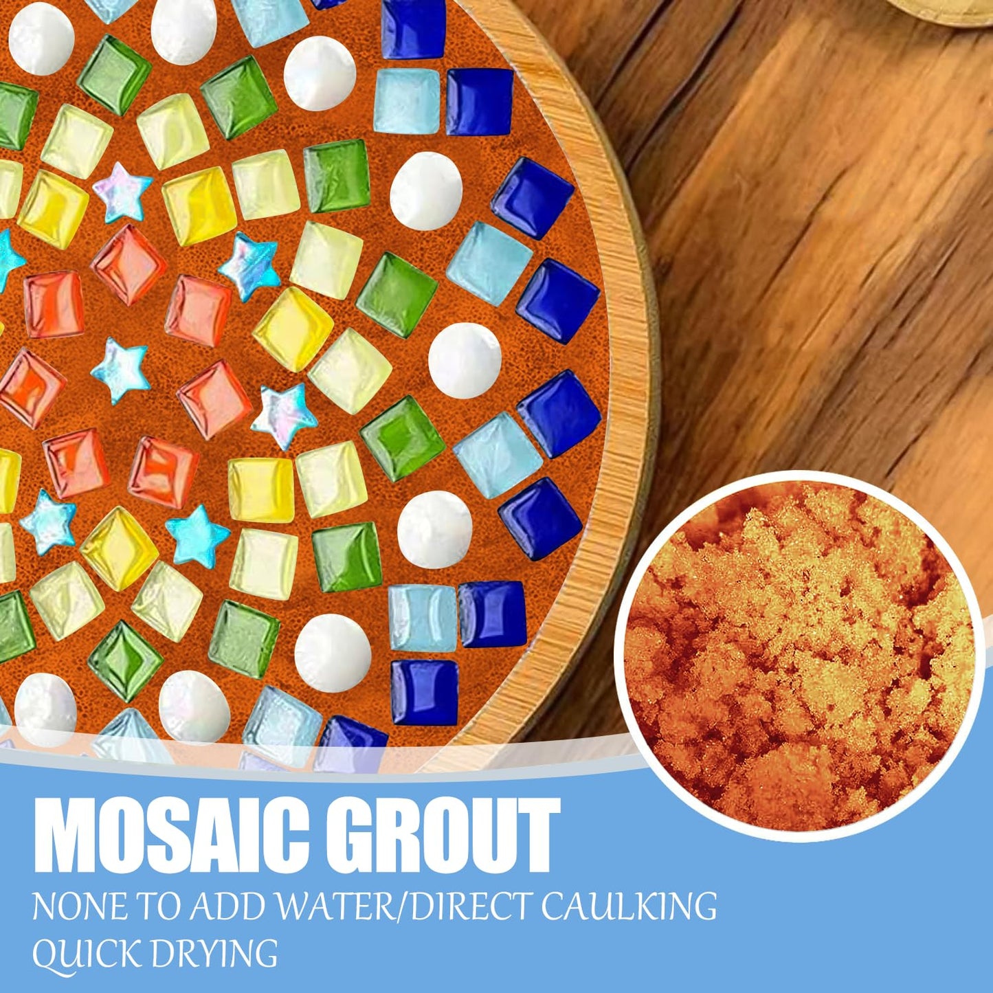 Mosaic Crystal Grout, Mosaics Tile Tools, Mosaic Tile Accessories – Essential for Handmade Grouting and Perfect for DIY Craft Projects (Orange Red, 4.5oz)