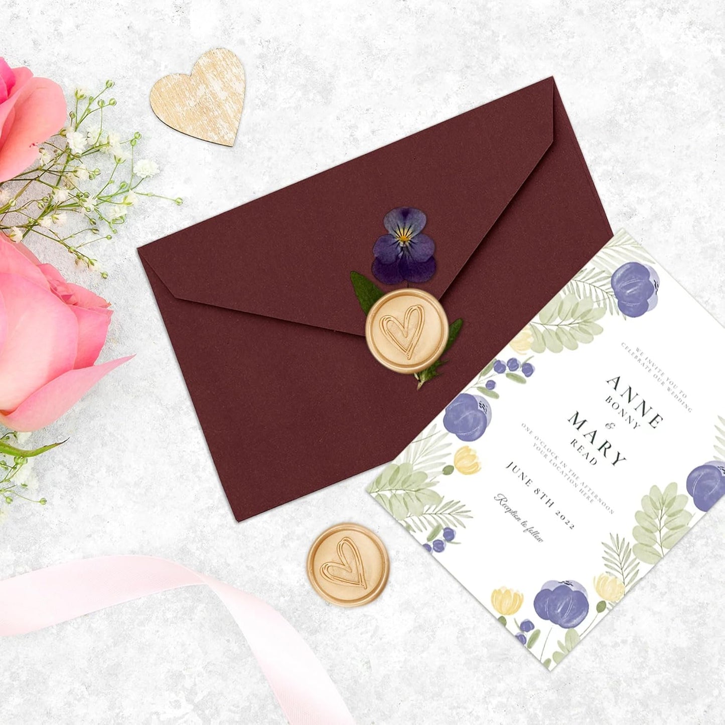 Yoption 12 Pcs Metallic Light Gold Sealing Wax Sticks with Wicks for Wax Seal Stamp, Wedding Invitations, Gift Wrapping, Christmas