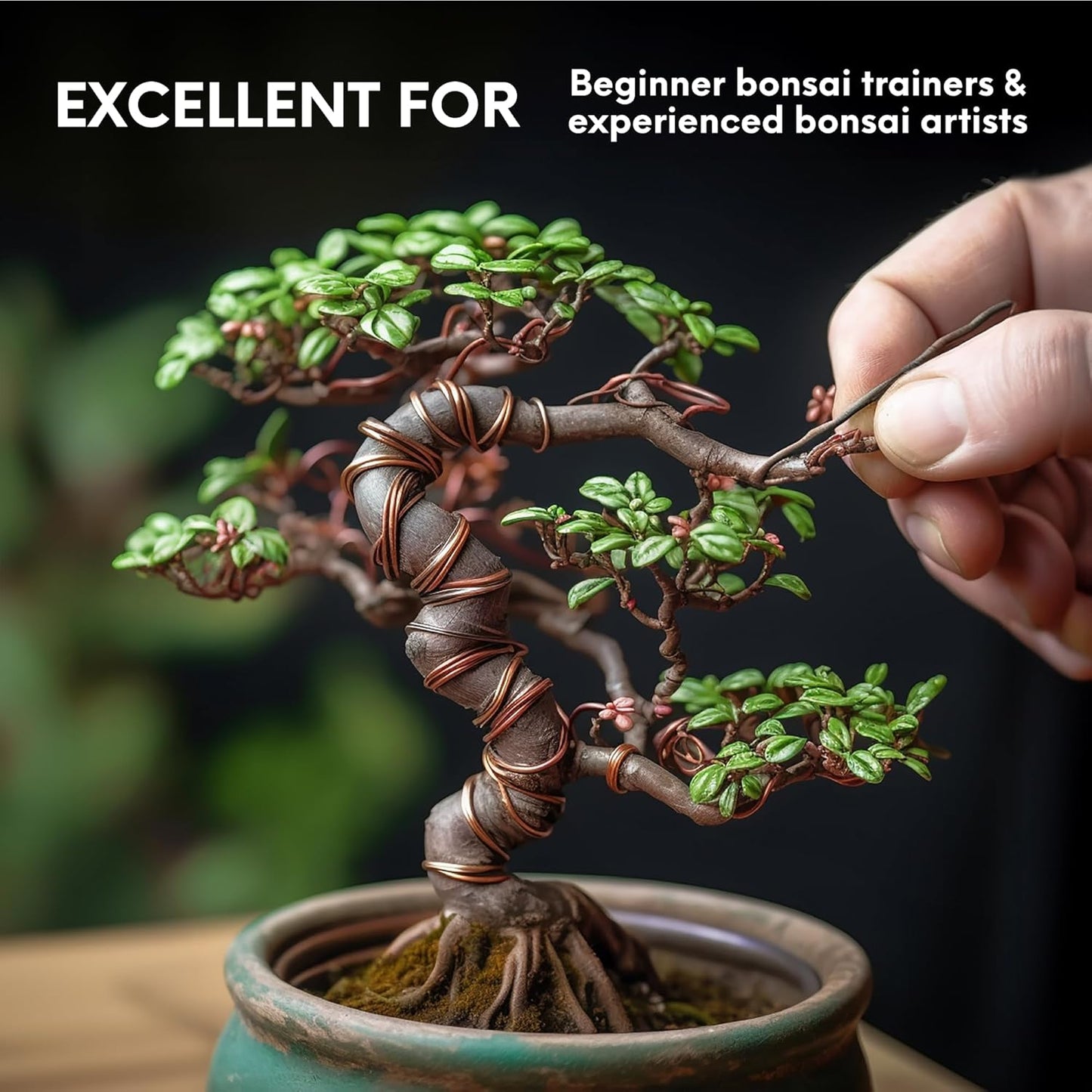 UTILE Bonsai Wire - Armature Aluminum Wire 100 ft 18 Gauge 1.2 mm Bonsai Training Wire, Tree Kit, Plant, Sculpting, Crafts, Bendable, Gardening, Beading and Jewelry Making (Copper, Brown)