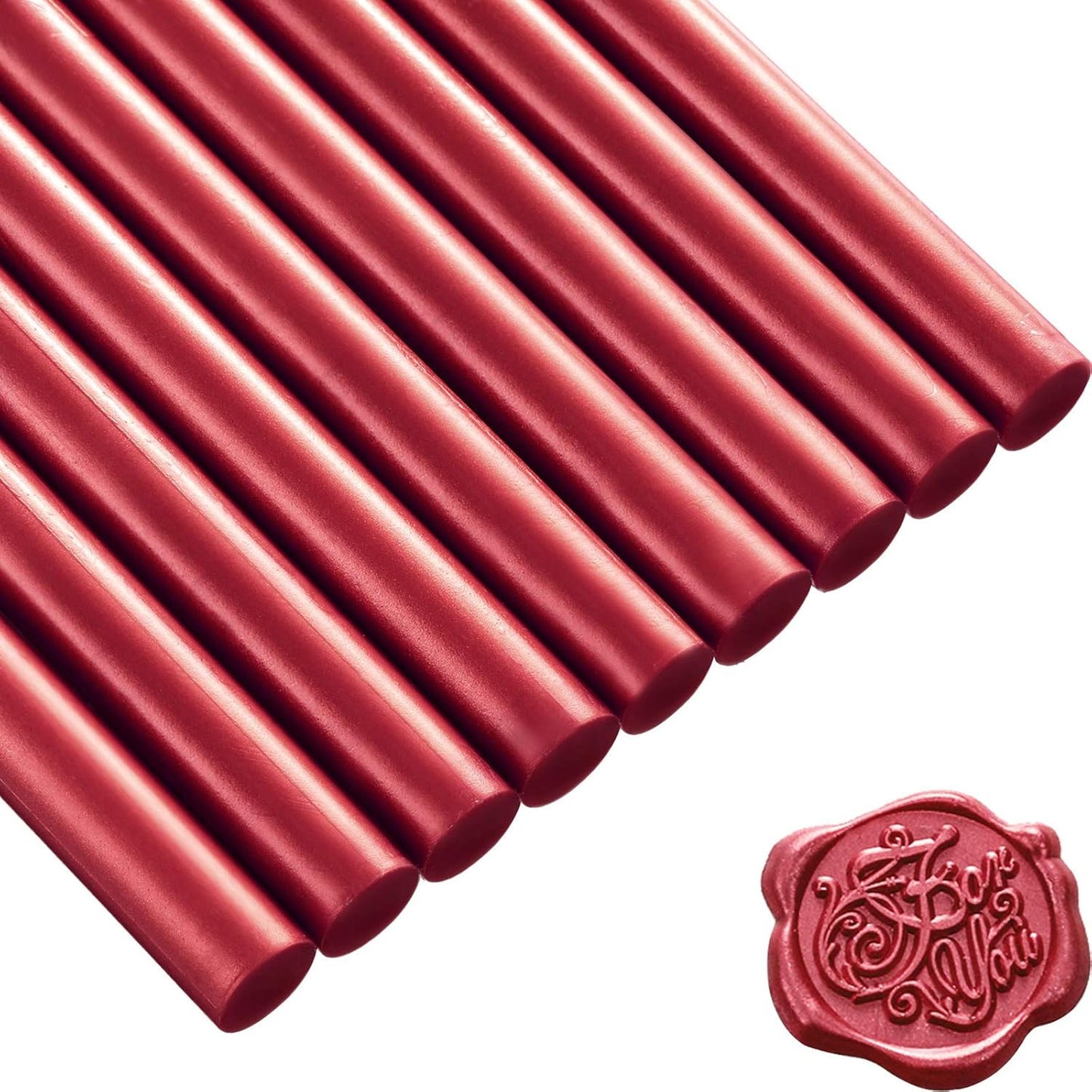 Nuanchu 15 Pcs Glue Gun Sealing Wax Sticks Retro Vintage Wax Sticks for Seal Stamp and Letter for Wedding Invitations Card Envelope Christmas Holiday Gift Ideas(Wine Red)