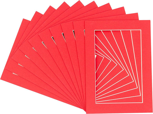 Pack of 25 Acid Free 11x14 Mats Bevel Cut for 8.5x11 Photos - Cardinal Red Precut Matboards For Pictures, Photos, Framing - 4-ply Thickness