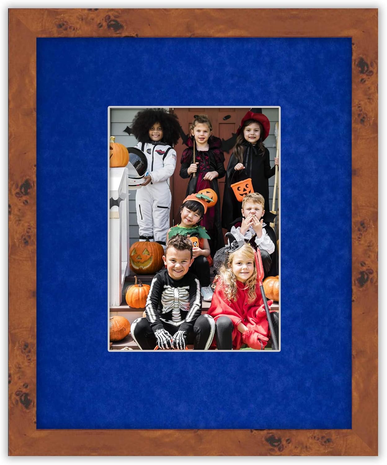 Pack of Ten Acid Free 11x14 Mats Bevel Cut for 8.5x11 Photos - Royal Blue Suede Precut Matboards With Backing Boards and Self Seal Photo Mat Bags For Pictures, Photos, Framing - 4-ply Thickness