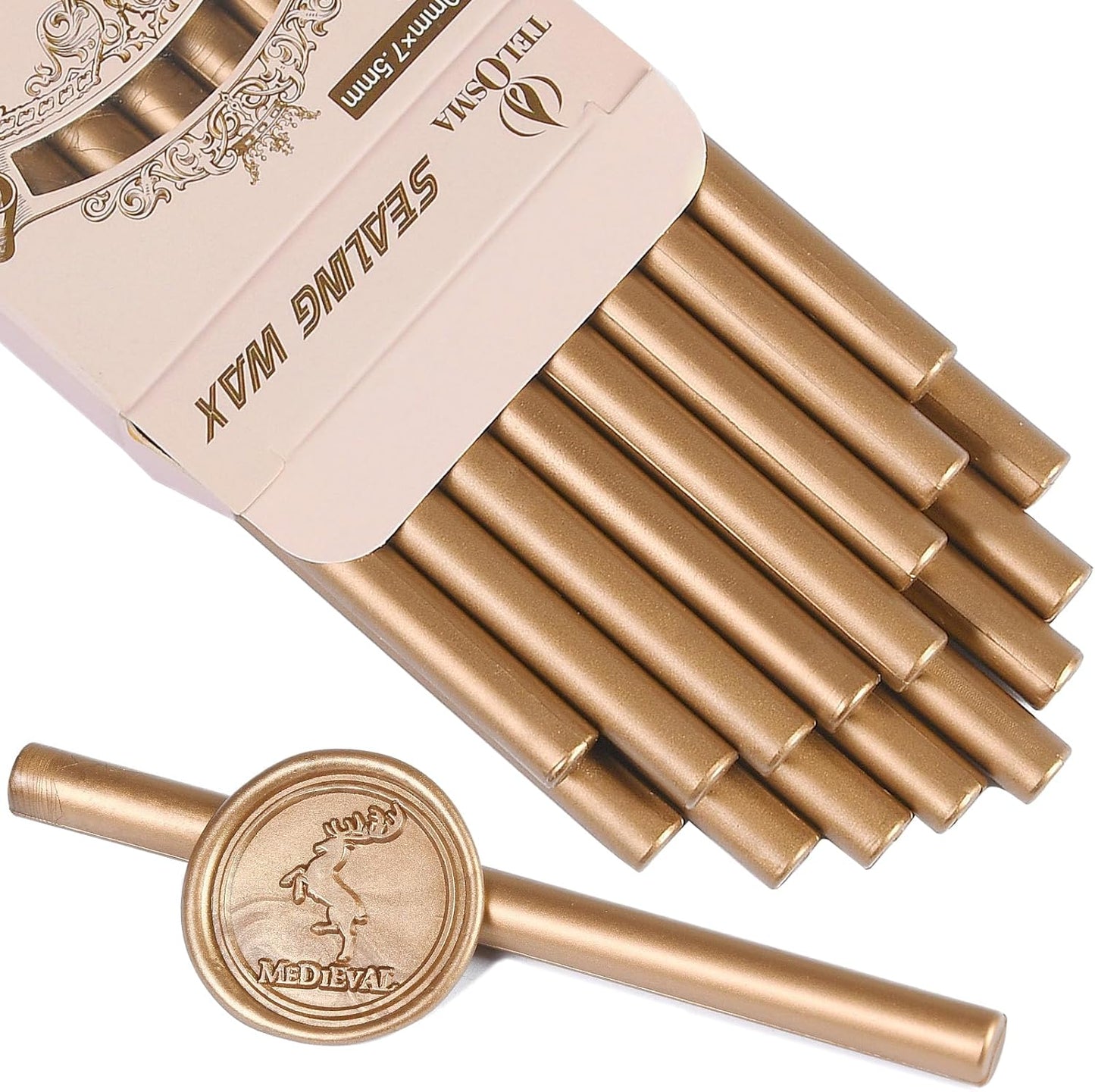 Classic Antique Gold Sealing Wax Stick, Wax Seal Stick for Mini Glue Gun, DIY Wedding Invitation Decoration - Pack of 16