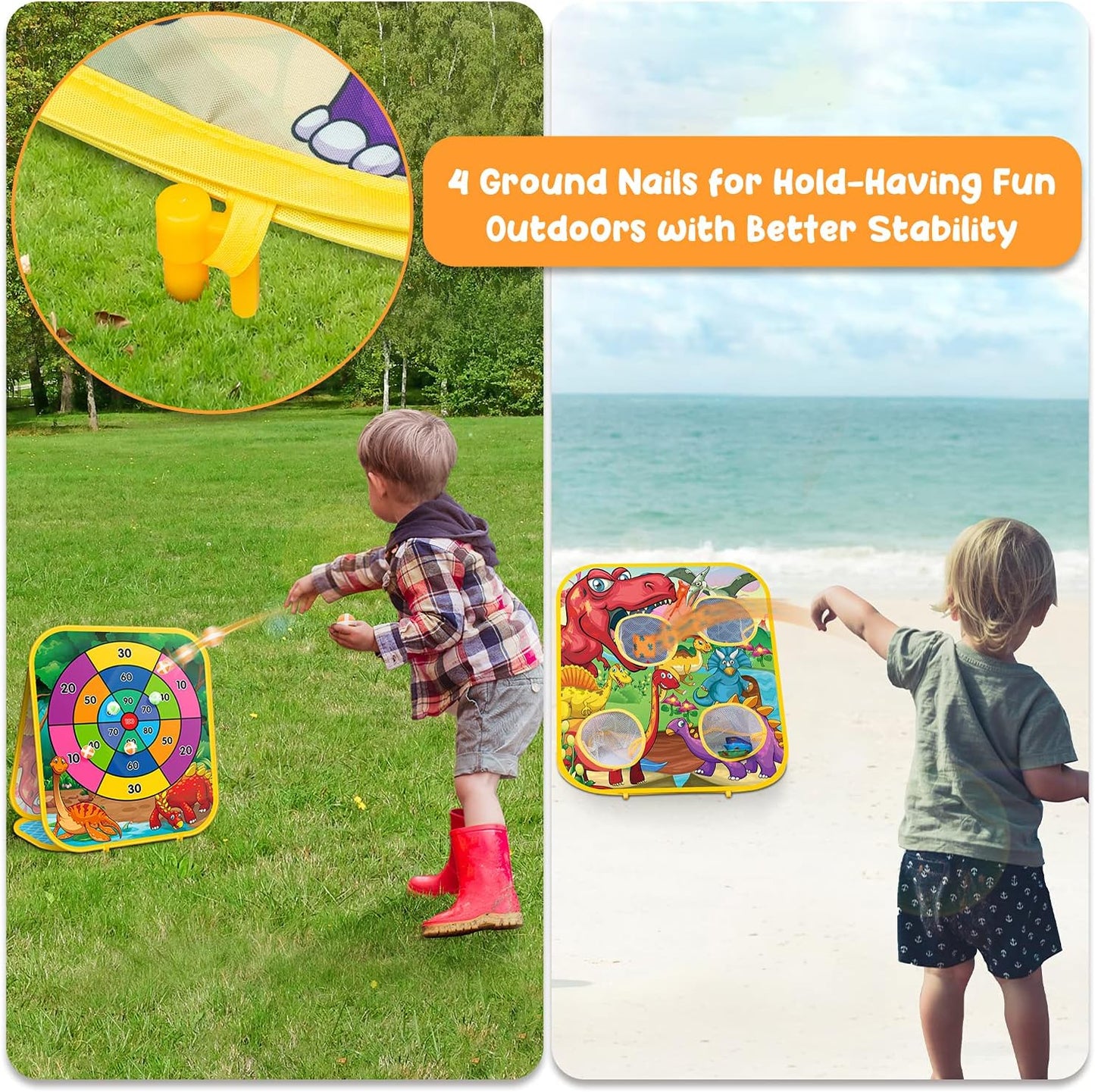 Bean Bag Toss Game for Kids - Cornhole Board Outdoor Toys for Toddlers -Party Activities Carnival Outside Yard Backyard Beach Lawn Games Toy for Kid Boys Girls Age 3 4 5 6 7 8 Year Old Birthday Gifts