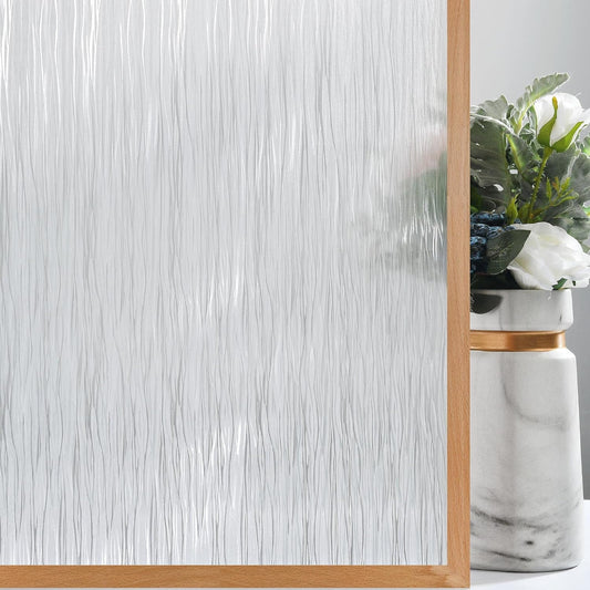 VELIMAX Frosted Window Privacy Film Non Adhesive Window Cling Removable Glass Covering Clear Water Opaque Window Film for Home Anti UV 35.4x78.7 inches