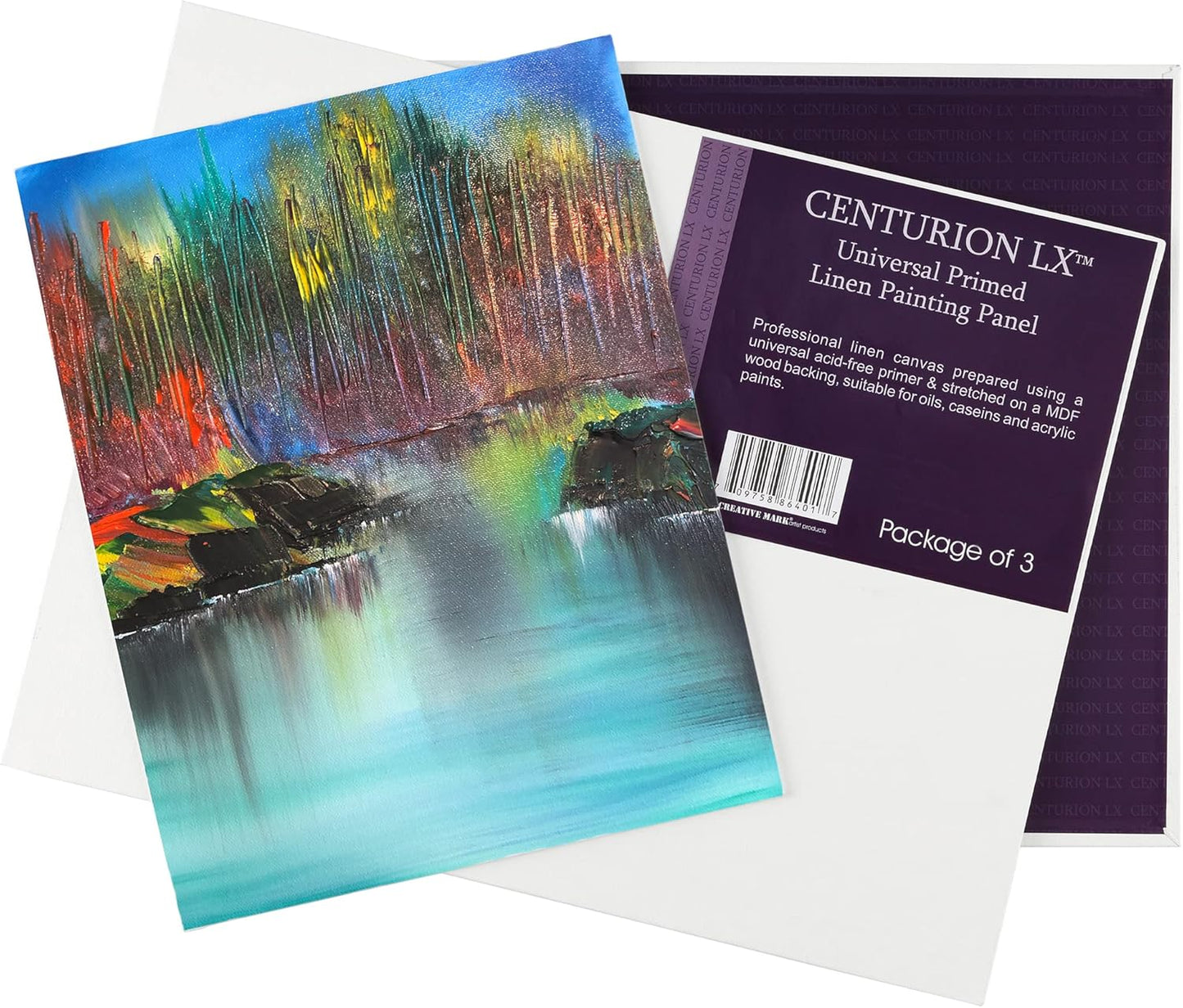 Centurion All-Media Primed Linen Panels - 6x8 3 Pack - 11oz Universal Primed Canvas Boards for Painting, Mounted on MDF Wood, Non-Warping, Ideal for Artists, Professionals, and Painters