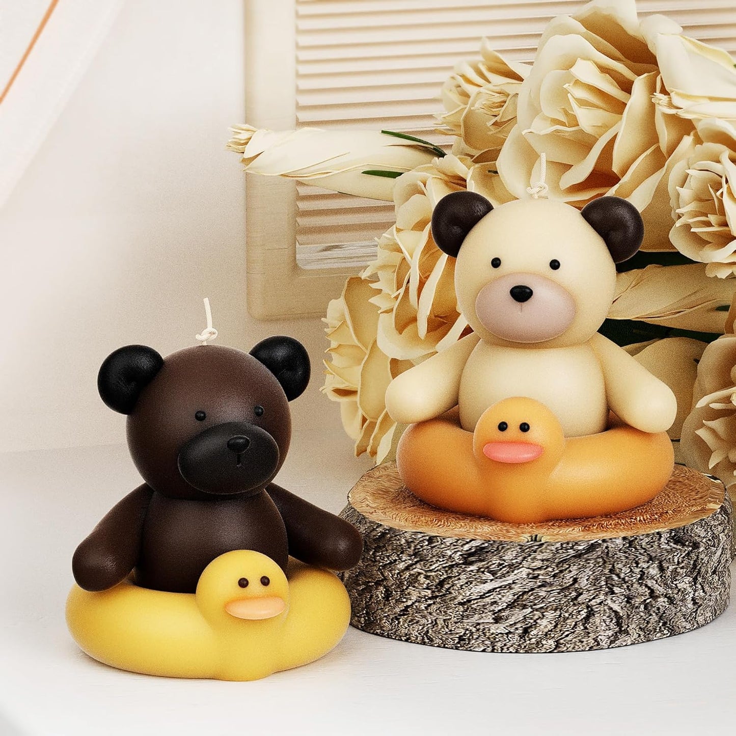 Swimming Bear Candle Swim Animal Resin Casting Resin Making Molds Silicone Mold for Candle Home Decorate Candle Making 3D Animal Mold