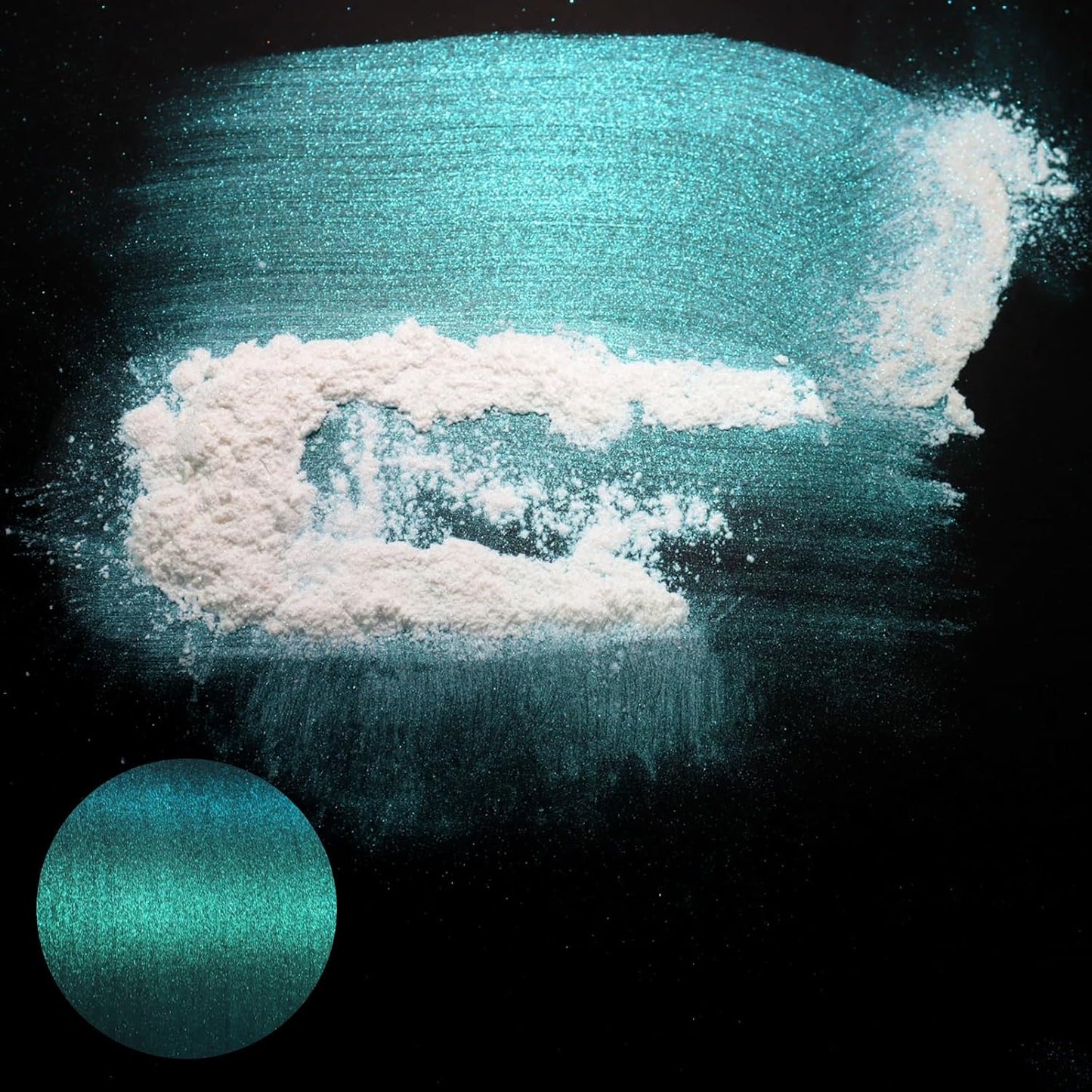 Matio Interference Mica Powder, 1.06oz/ 30g Pine Forest Chrome Powder, Pearlescent Effect Color Shift Pigment for Epoxy Resin,Makeup Shimmer,Nail Polish,Soap Dye,Candle Making,Paint,Slime Pigment