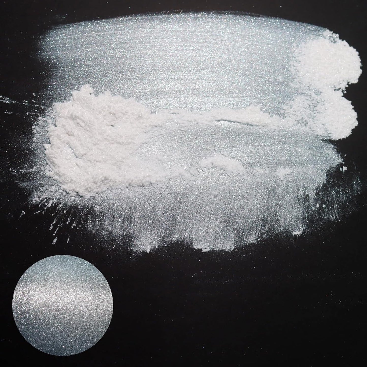 Matio Interference Mica Powder, 1.06oz/ 30g Snow White Chrome Powder, Pearlescent Effect Color Shift Pigment for Epoxy Resin, Makeup Shimmer,Nail Polish,Soap Dye,Candle Making,Paint,Slime Pigment