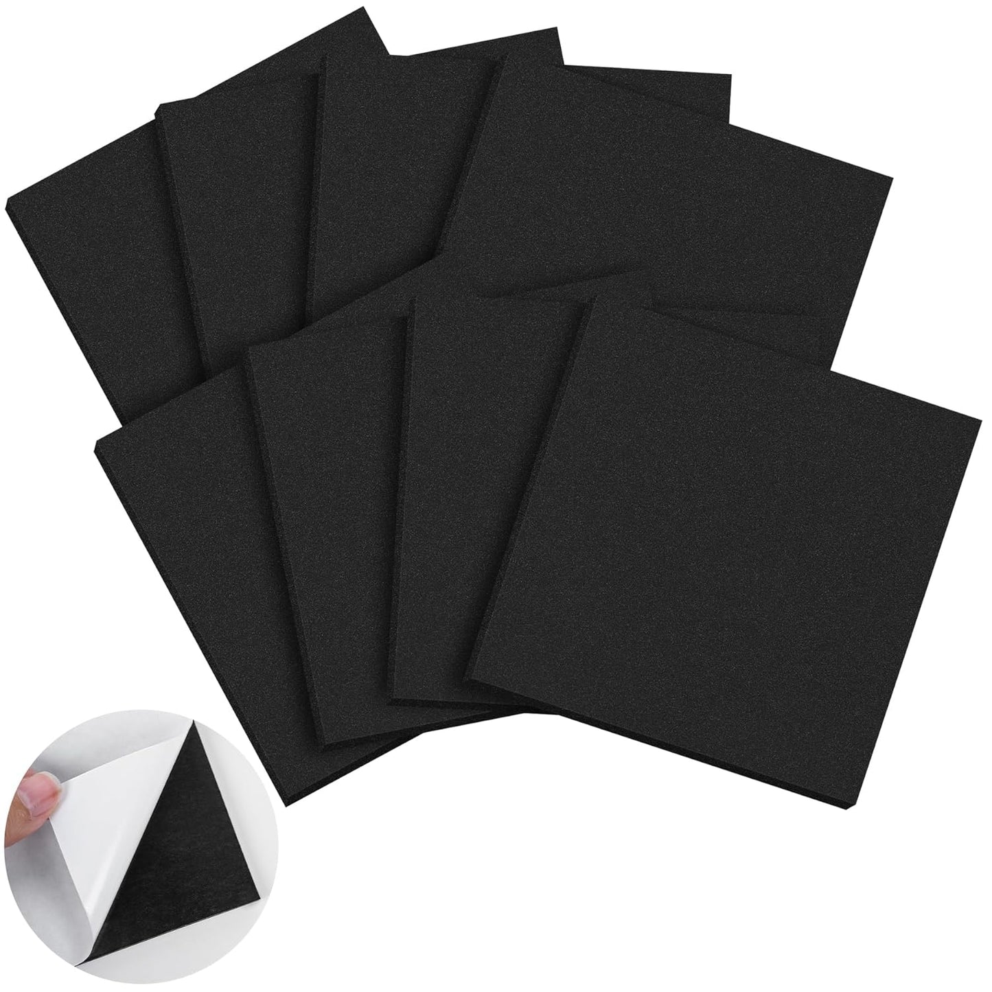 ToLanbbt 8 PCS Adhesive Foam Padding Sheets Closed Cell Neoprene Foam Sheet 1/4" Thick, 6" x 6" Self Stick Insulation Anti Vibration Pads Anti-Slip for Furniture, Cars, Speakers, DIY