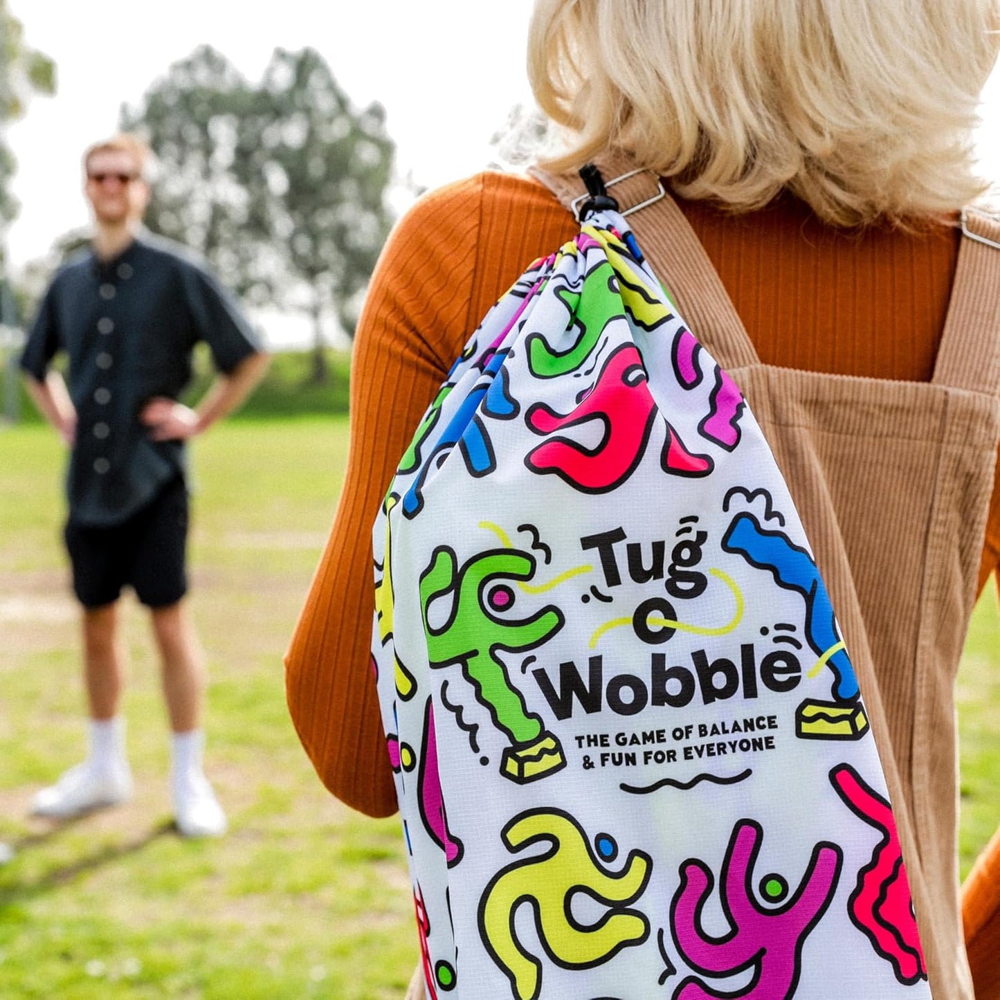 TUG O' WOBBLE: The Ultimate Balancing Outdoor and Indoor Game, Fun for Everyone, Lawn Game for The Backyard, Park, or Yard with Carrying Bag, Family Friendly Gift