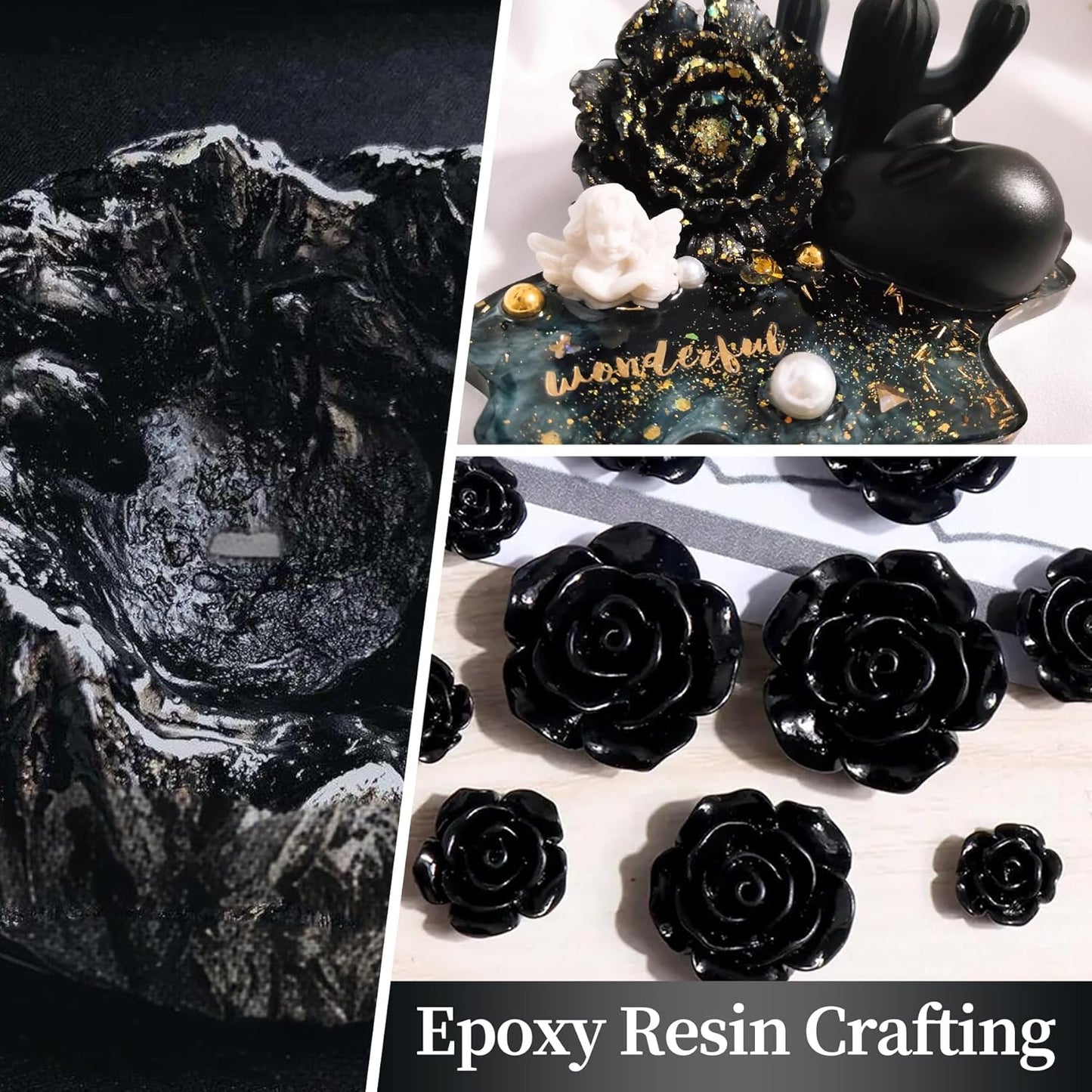 Mysterious Black Mica Powder, Natural Shimmer Mica Powder for Epoxy Resin/Candle/Soap/Lip Gloss/Slime/Quicksand/Bath Bombs/.Car Paint pigments.Candle Dye,Soap Making Dye(50g/1.7oz)