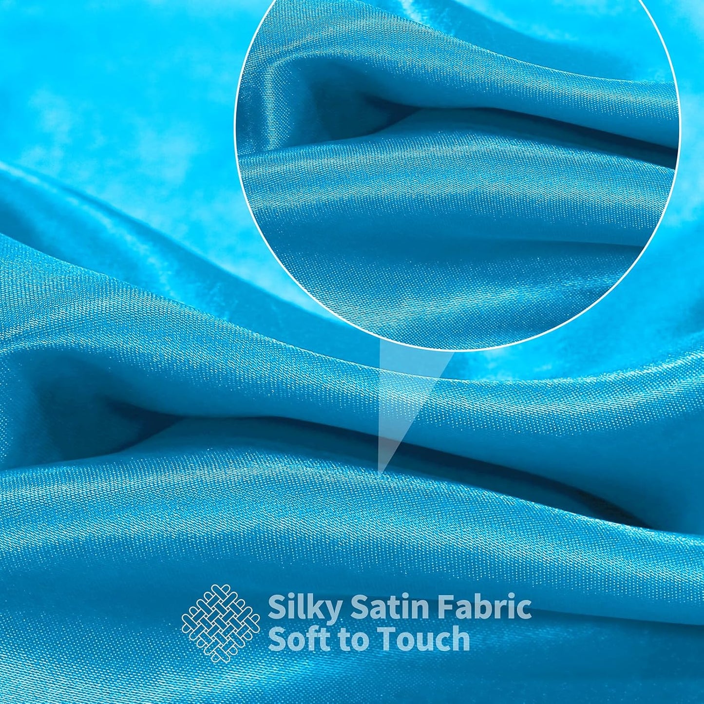 RUDONG M Aqua Blue Satin Fabric by The Yard, 1 Yard x 60 Inch Wide Silky Charmeuse Satin Fabric, Soft Satin Fabric for Wedding Decorations, Bridal Dress, Sewing, Accessories, DIY Crafts