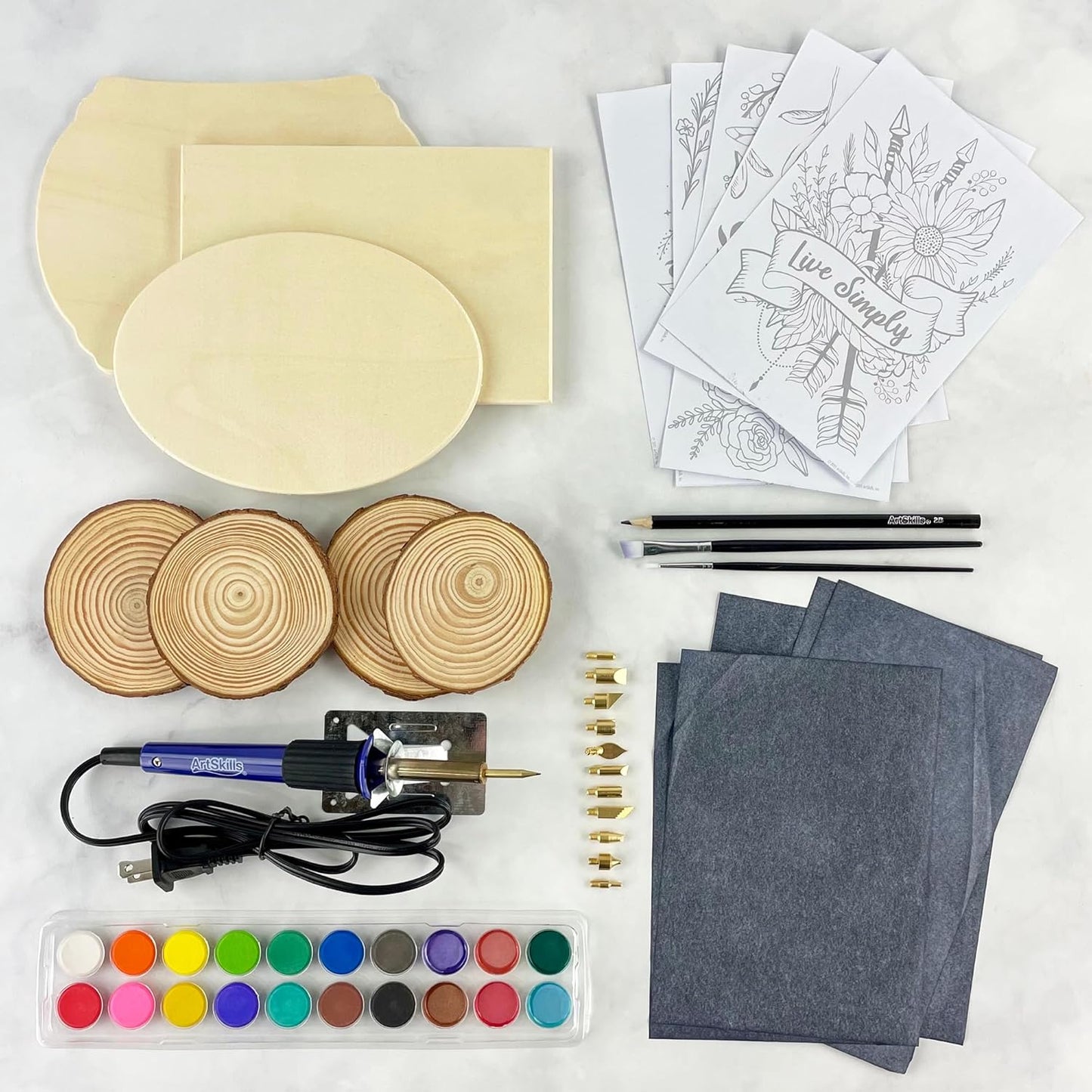 ArtSkills Wood Burning Tool Kit – 55 Piece Complete Woodburning Arts and Crafts Kit for Kids & Adults Cool Gifts for Teen Boys & Girls Fun Crafts DIY Projects