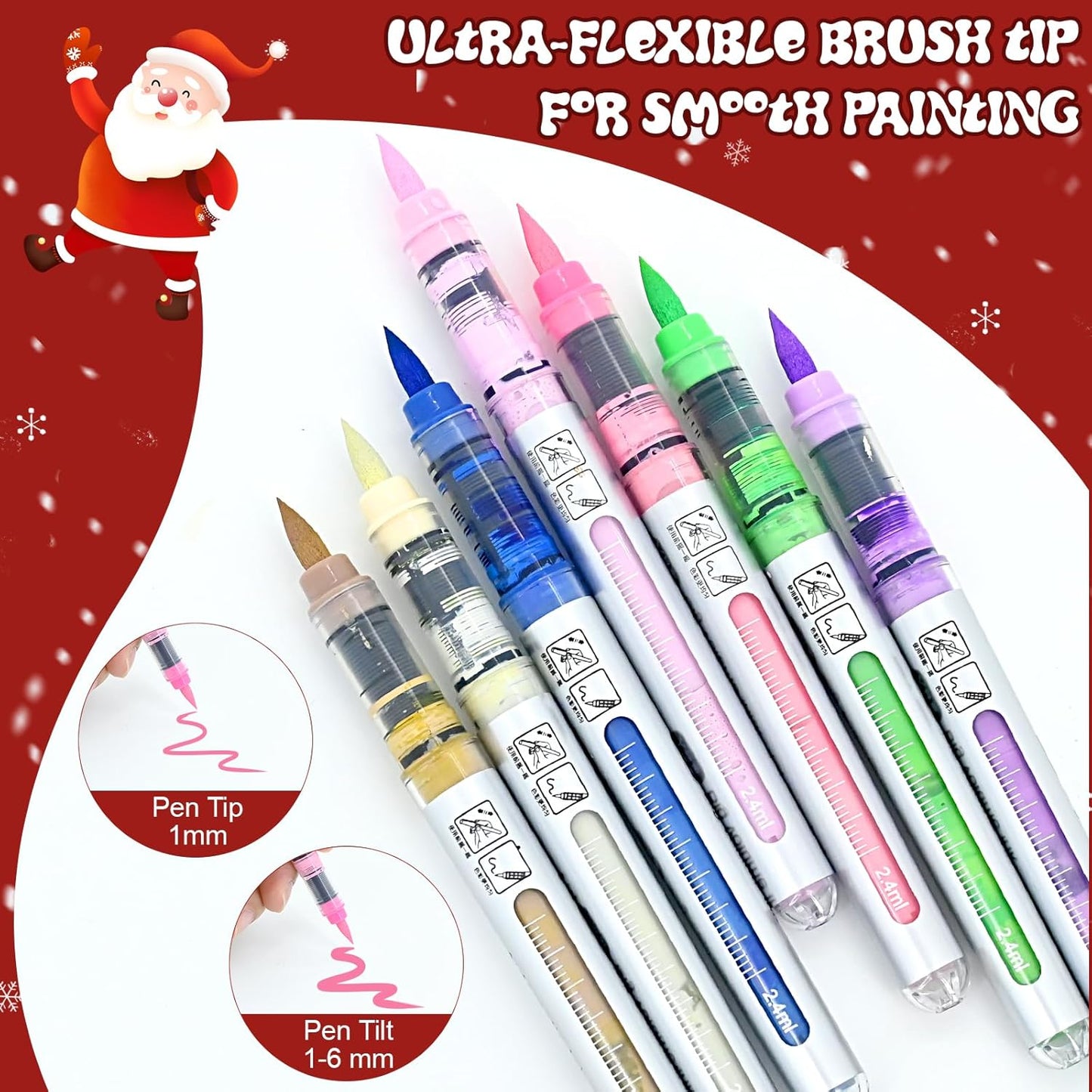12 Colors Acrylic Paint Markers Set, Water Based Acrylic Paint Pens With Visual Ink Window,Soft Brush Tip Acrylic Markers for canvas, Egg, rock painting,Wood, Stone, Glass, Fabric and DIY Crafts Art