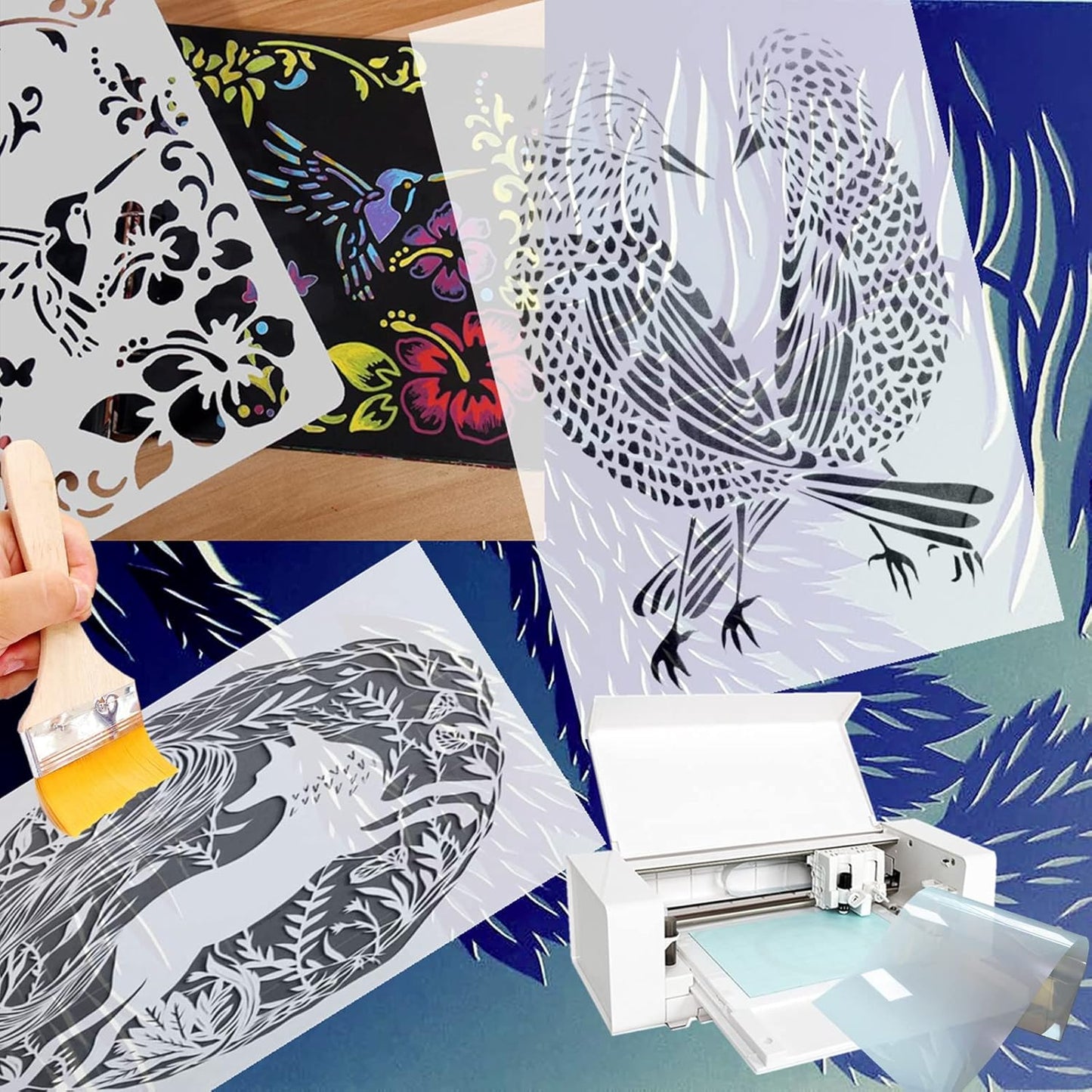 15 Sheets 7.5 mil Acetate Mylar Sheet 12 x 24 inch Transparent PET Blank Stencil Sheet for Cricut, Silhouette, Craft Template Material (Flat Packaging)