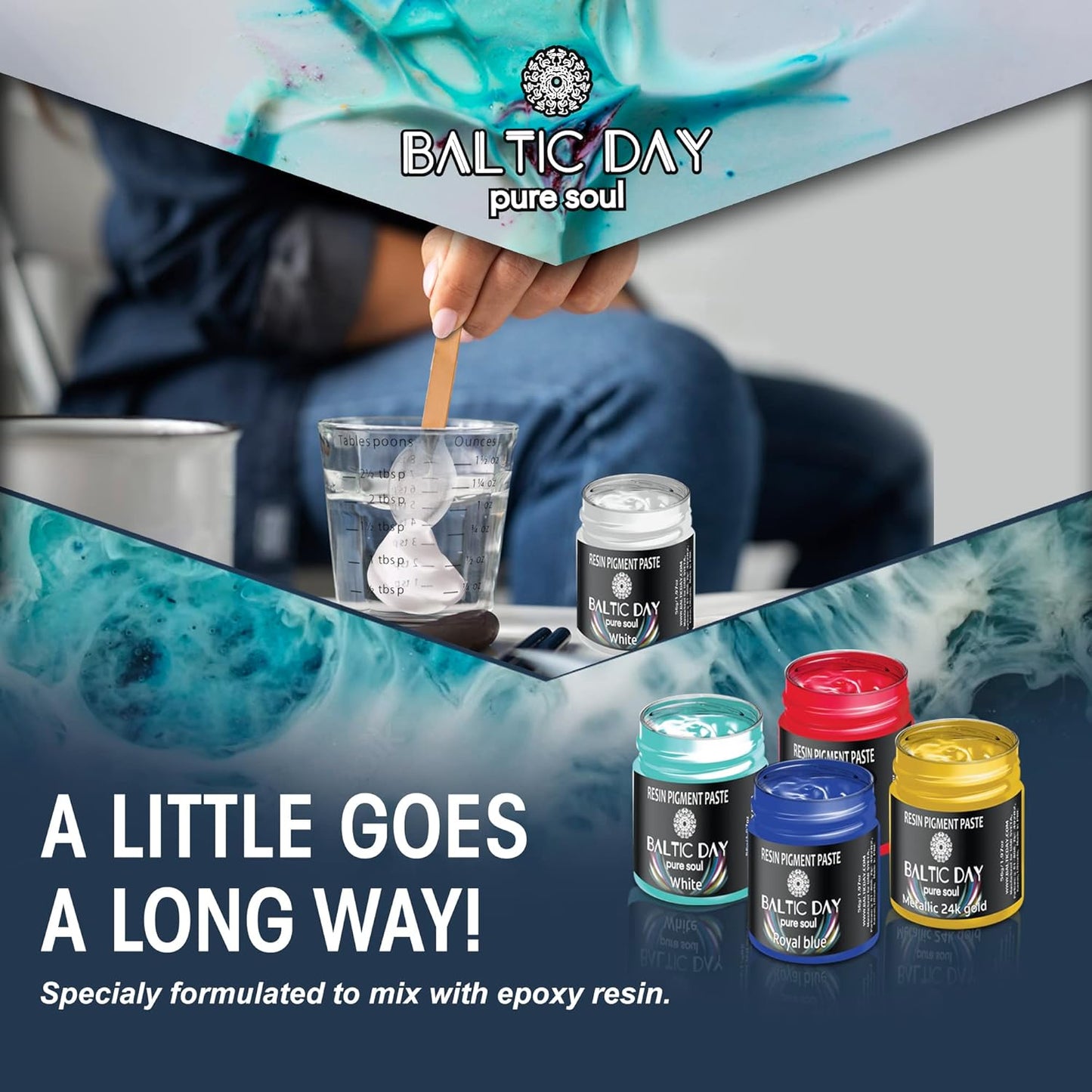 BALTIC DAY Black Abyss Pigment Paste for Epoxy Resin – Ultra-Opaque Black Resin Colorant, 191g/6.7oz – Smooth Blend for Epoxy Art, Jewelry, DIY Crafts