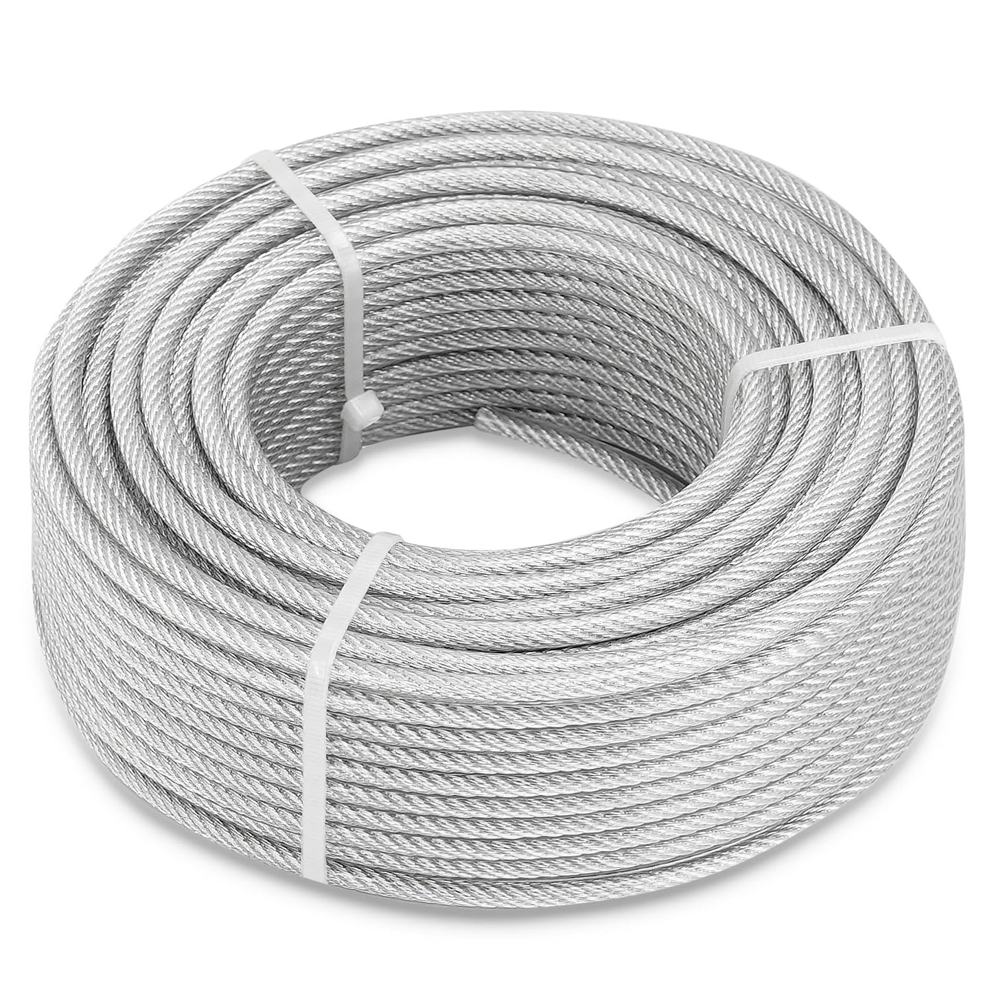 3/16" Wire Rope, 200Ft PVC Coated Steel Cable 7×7 Strand Core, Ideal Cable Railing System for Stair Handrail Balusters Porch Fence Deck, String Light Hanging, Clothesline, Curtains, Shade Sail