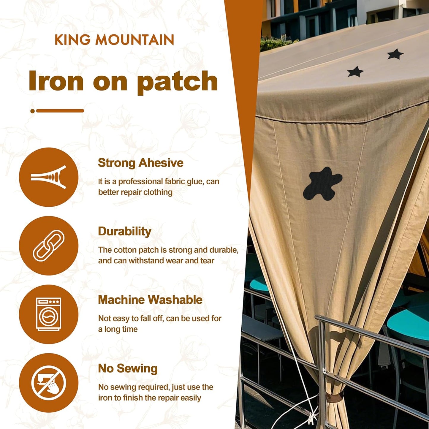 Iron on Patches, 8 Pieces Iron on Canvas Patches, Fabric Patches for Couch, Tent, Clothing, Seat, Canvas Repair Decorating Kit 3.7" by 4.9" (9.5 cm x 12.5 cm, Grass Green)