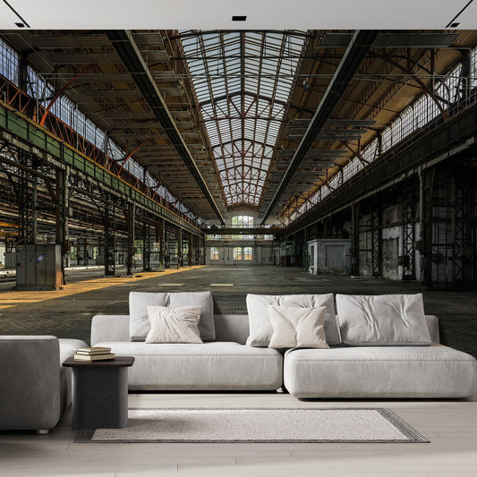 wall26 Wall Sticker/Wall Mural Industrial Interior of an Old Factory Building, Not Peel and Stick, Non-Woven Wallpaper Decorative for Bedroom, Living Room, Office - 108x120 inches