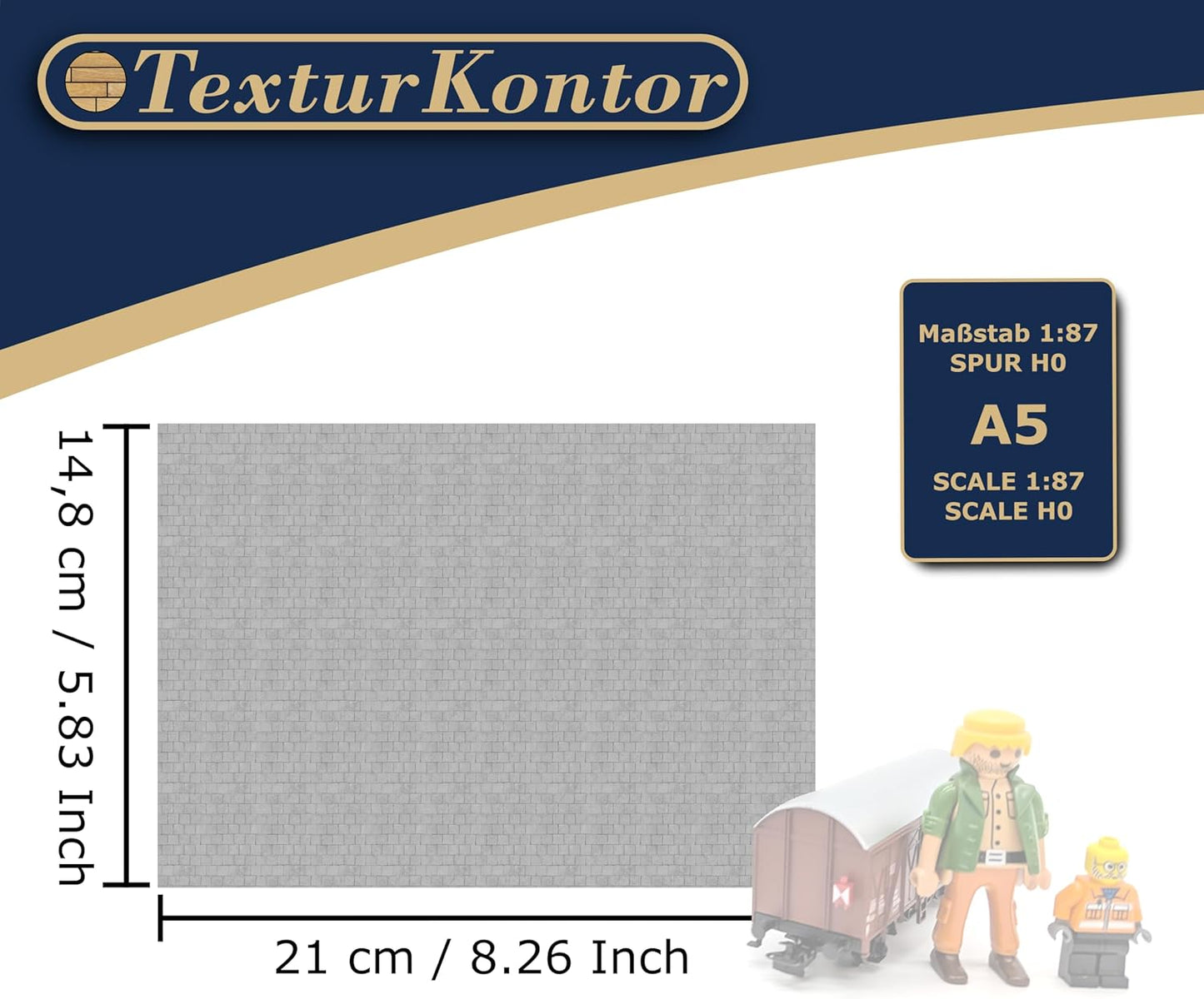 3 Sheets Self-Adhesive Decorative Film Paving Stones and Surfaces for Model Making in Scale 1:87 Scale H0 (UK: 3.5 mm Scale) (Paving Slabs)