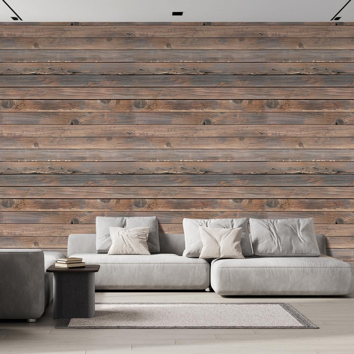 wall26 Wall Sticker/Wall Mural Horizontal Brown Vintage and Retro Wood Textured, Not Peel and Stick, Non-Woven Wallpaper Decorative for Bedroom, Living Room, Office - 108x120 inches