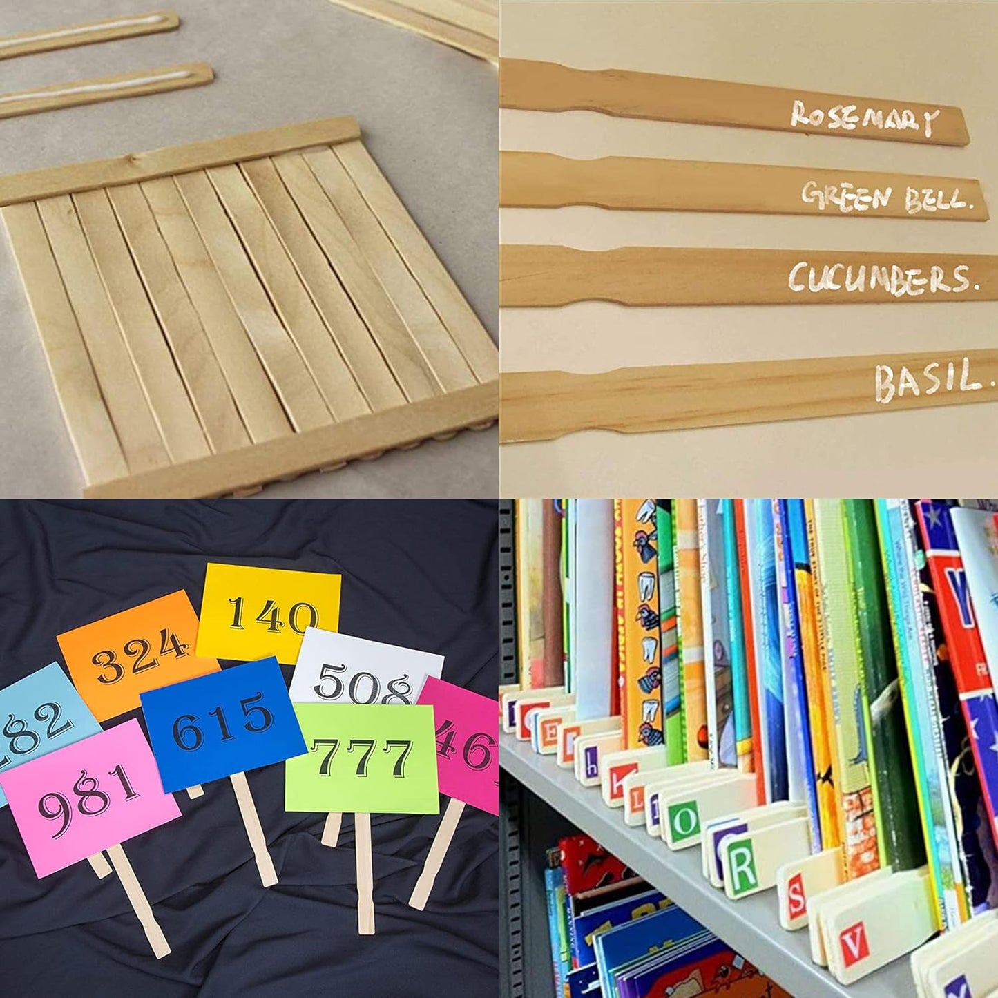 Bamboo Paint Stir Sticks - Rewiss Paint Sticks 10 Inch Wood Stirrers Paddles Resin or Wooden Craft Sticks, Garden and Library Markers(1000 pcs)
