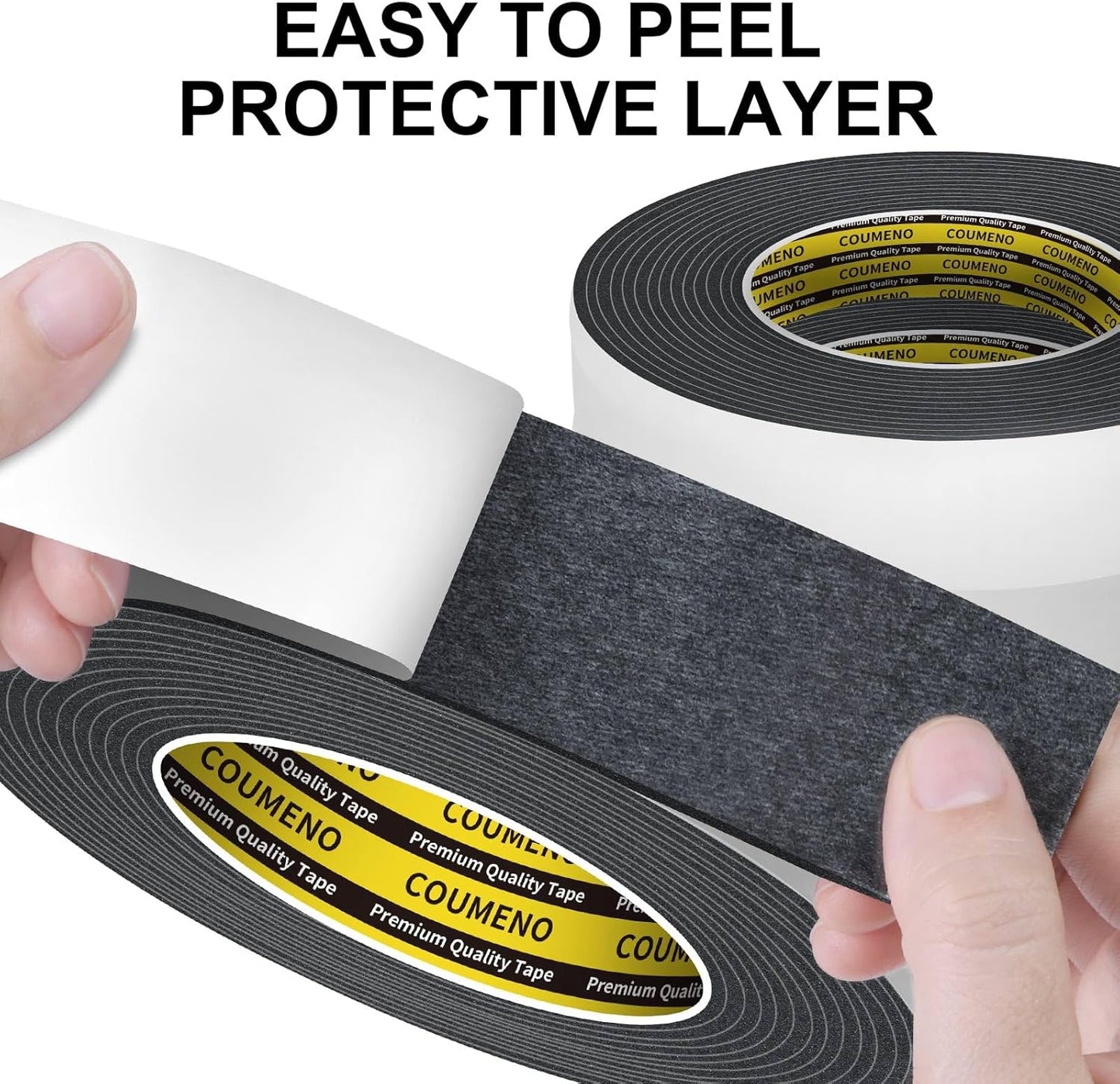EVA Single-Sided Adhesive Black Foam Tape,2inx16.4FT Single-Sided Sealing Strip Foam Pad Sponge Tape Window Weatherproof, Self-Adhesive Insulation Sealing Tape (Black)