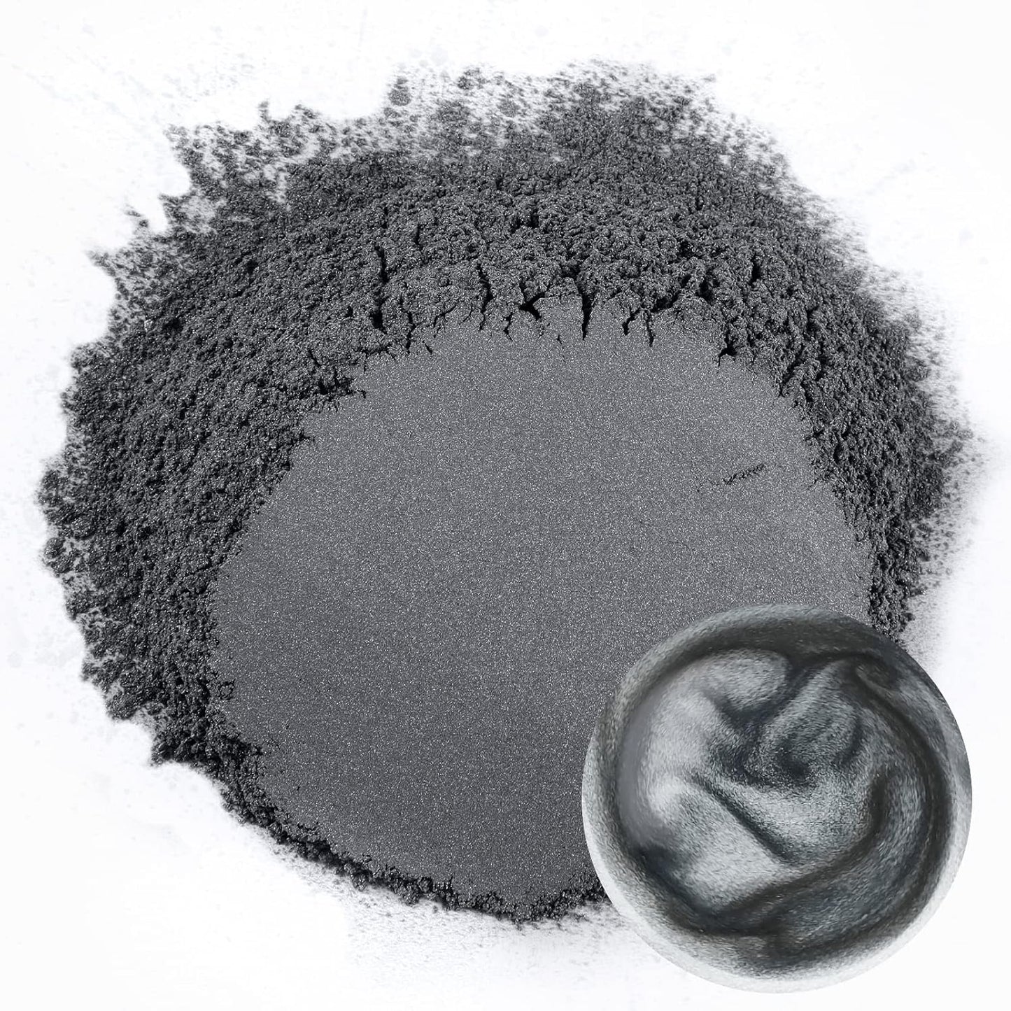 Ceya Mica Powder, 5.3oz/ 150g Charcoal Grey Pearlescent Effect Colorant Pigment Powder for Epoxy Resin,Tumblers, Slime Bath Bomb, Soap Dye, Slime, Candle, Resin Crafting, Paint, Jewelry, Nail Polish