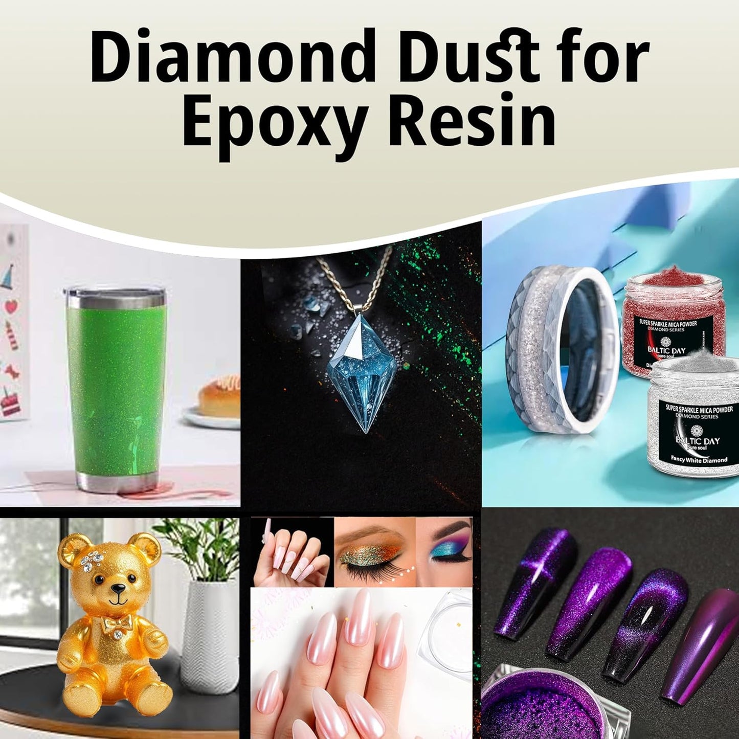 Sparkle Mica Powder [ Aurora Green Diamond ] - Green Glitter Mica Powder - Resin Glitter for Epoxy Resin - Green Shimmer Pigment - Diamond Dust for Candles