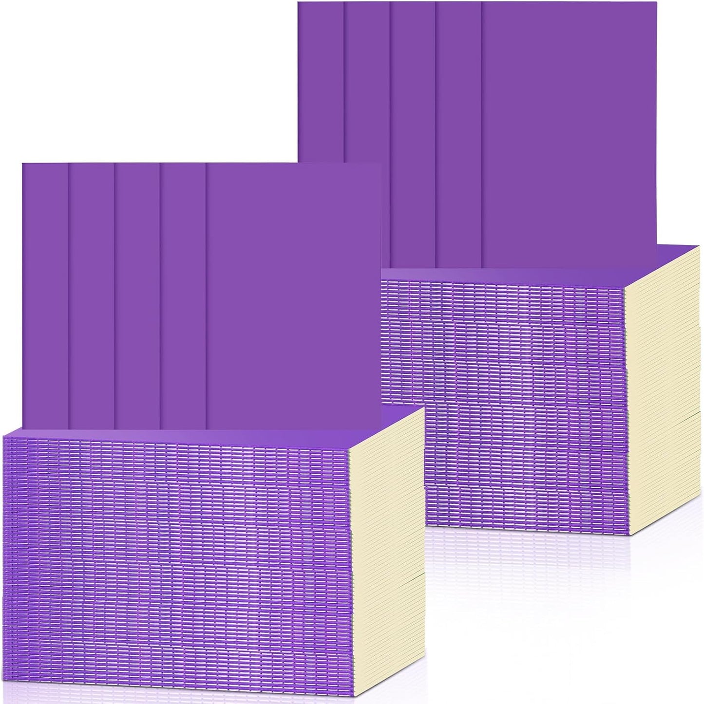 Handepo 100 Pack Composition Notebooks A5/A6 Ruled Lined Composition Kraft Notebooks Bulk Soft Cover Journals Travel Diary Memo for Students Classroom Office Supplies(A5,Purple)