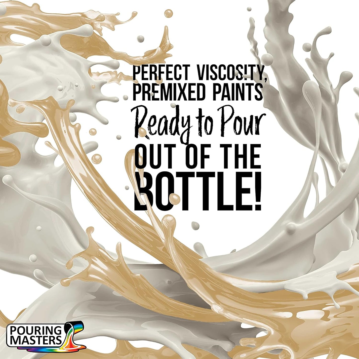 POURING MASTERS Desert Sand Acrylic Ready to Pour Pouring Paint - Premium 32-Ounce Pre-Mixed Water-Based - for Canvas, Wood, Paper, Crafts, Tile, Rocks and More
