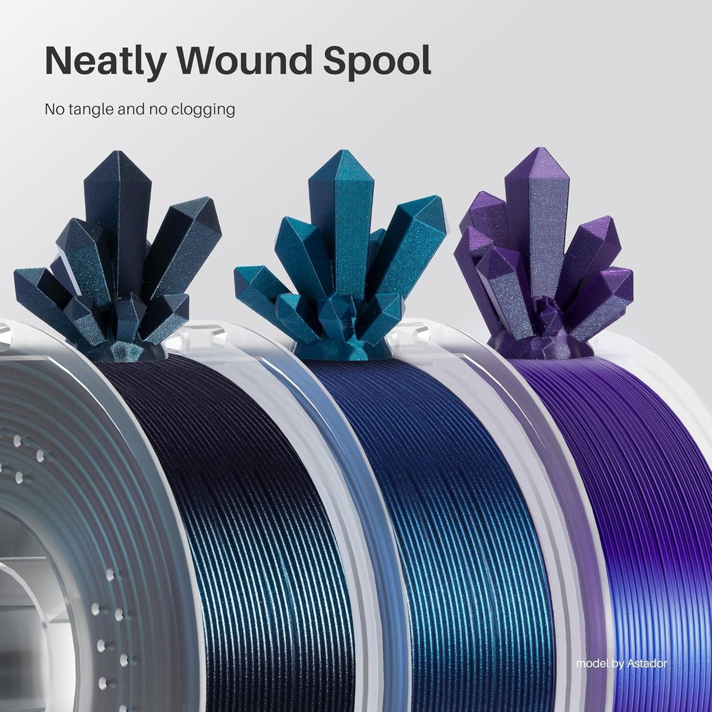 ELEGOO PLA Filament 1.75mm Galaxy Purple 1KG, Shiny 3D Printer Filament Dimensional Accuracy +/- 0.02mm, 1kg Spool(2.2lbs) 3D Printing Filament Fits for Most FDM 3D Printers